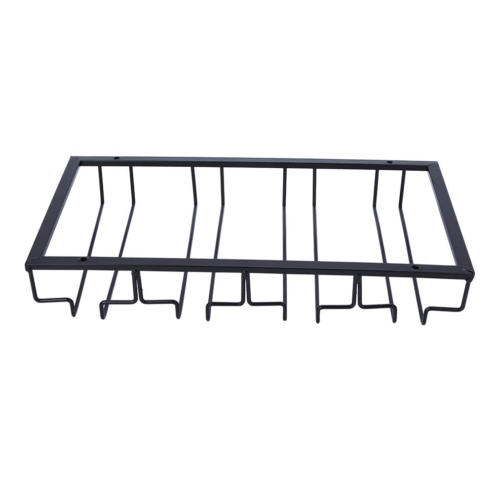 4-Slot Iron Wine Glass Rack - Wall Mount Wine Glass Holder for Kitchen, Bar & Cabinet Organization - Perfect for Wine Storage & Display in Home Bars, Restaurants & Wine Cellars