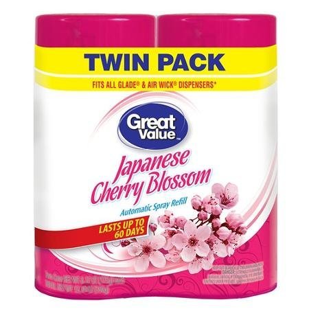 Premium Automatic Spray Refill - Japanese Cherry Blossom Scent (2-Pack) | Long-Lasting Air Freshener for Home, Office & Car | Floral Fragrance Diffuser for Bathroom, Closet & Living Spaces