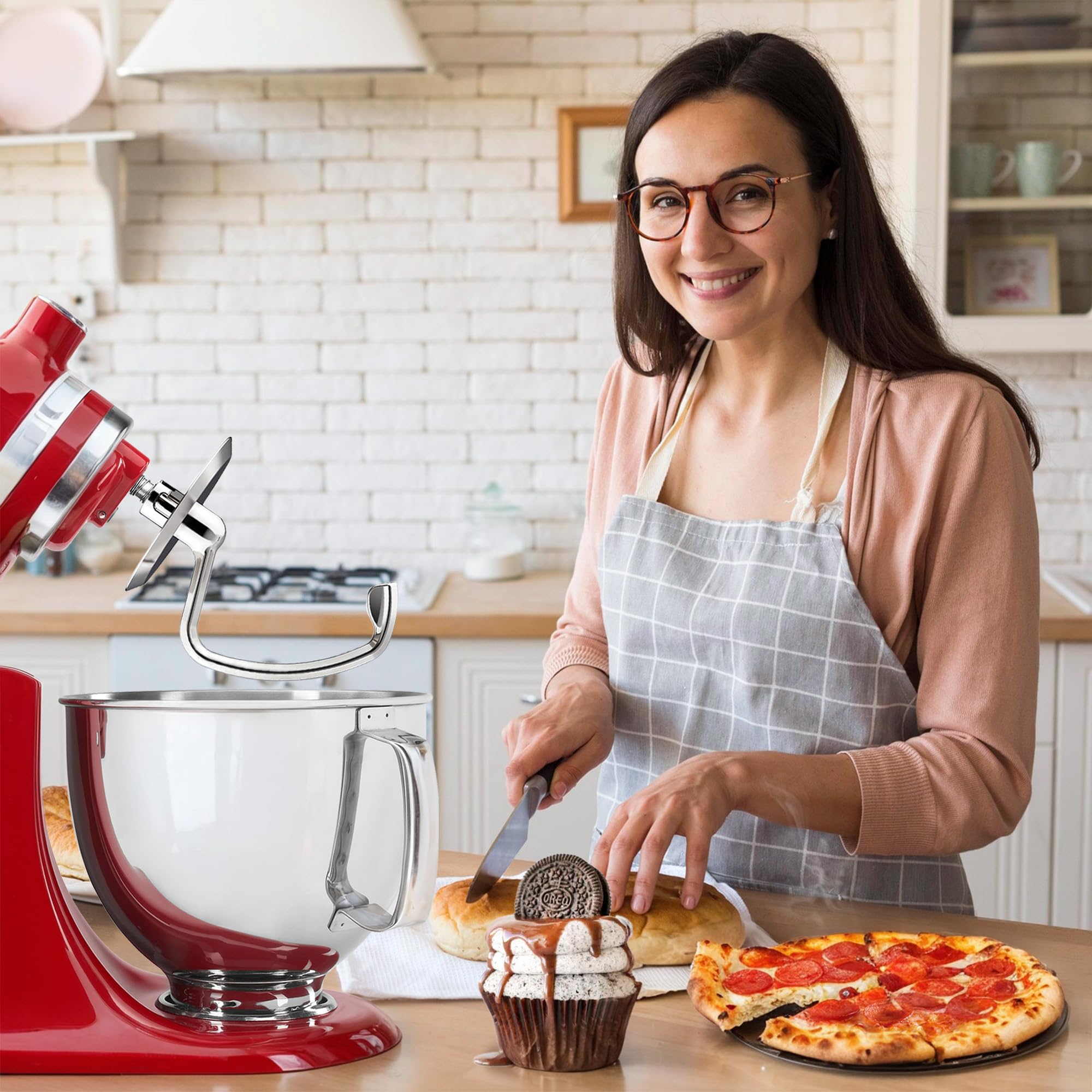 Stainless Steel Dough Hook Attachment for KitchenAid Mixer - Compatible with 4.5-5QT Tilt-Head Bowls, Classic/Classic Plus/Artisan Series (K45SS,KSM75,KSM90,KSM95,KSM150) | Dishwasher Safe | Perfect for Baking Bread, Cookies & Pastries