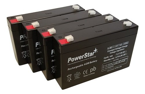PowerStar 6V 7Ah Replacement Battery for APC RBC34 - Sealed Lead Acid SLA Battery Kit for UPS Backup Power Supply, Emergency Lighting, and Security Systems