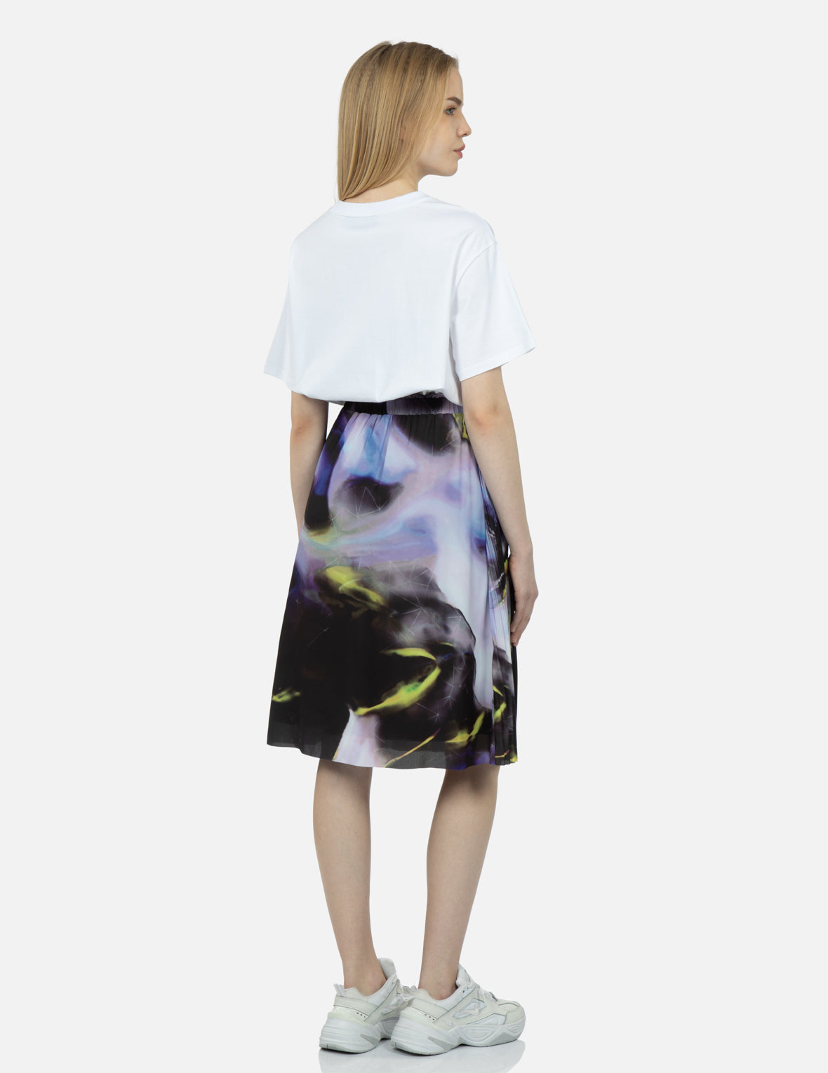 Abstract Print Pleated Front Skirt - Women's Fashion Midi Skirt for Casual & Office Wear | Trendy A-Line Skirt for Spring & Summer Outfits | Perfect for Parties, Dates & Work