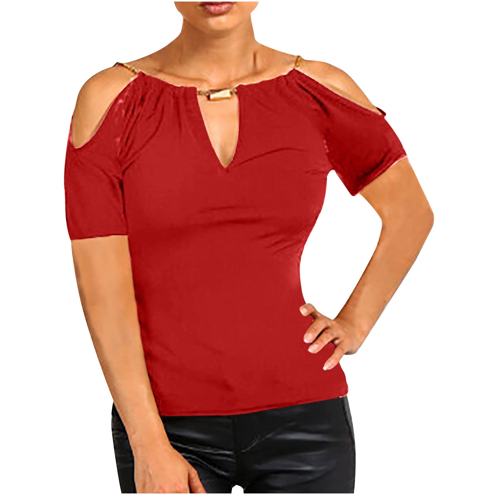 Trendy Women's Summer Tops - Sexy Cold Shoulder T-Shirts & Casual Loose Fit Tunic Tees | Short Sleeve Blouses for Beach, Party & Everyday Wear
