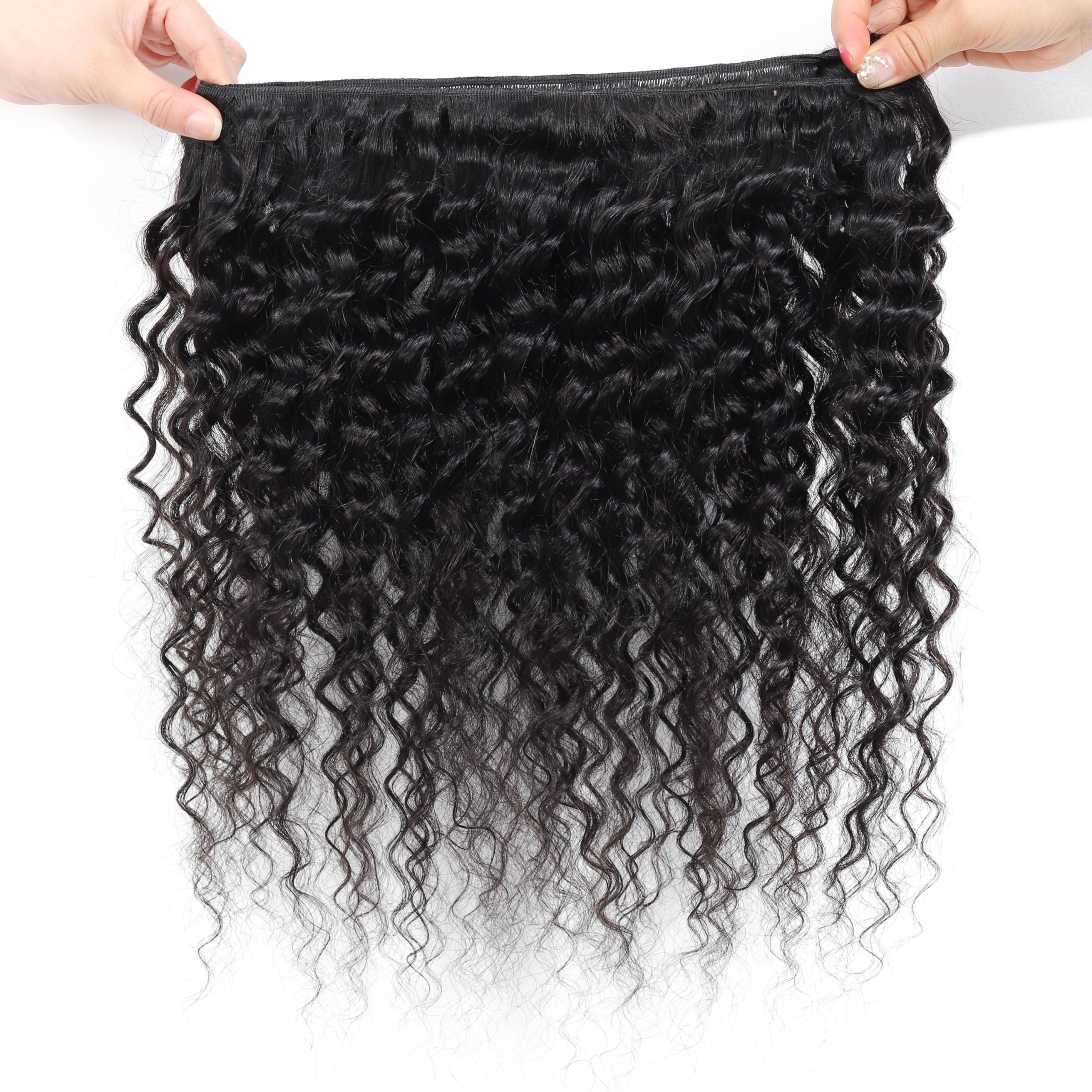 14-20 Inch Deep Wave Brazilian Human Hair Bundles - 4 Pcs Natural Black Loose Wave Hair Extensions for Styling, Weaving & Voluminous Looks