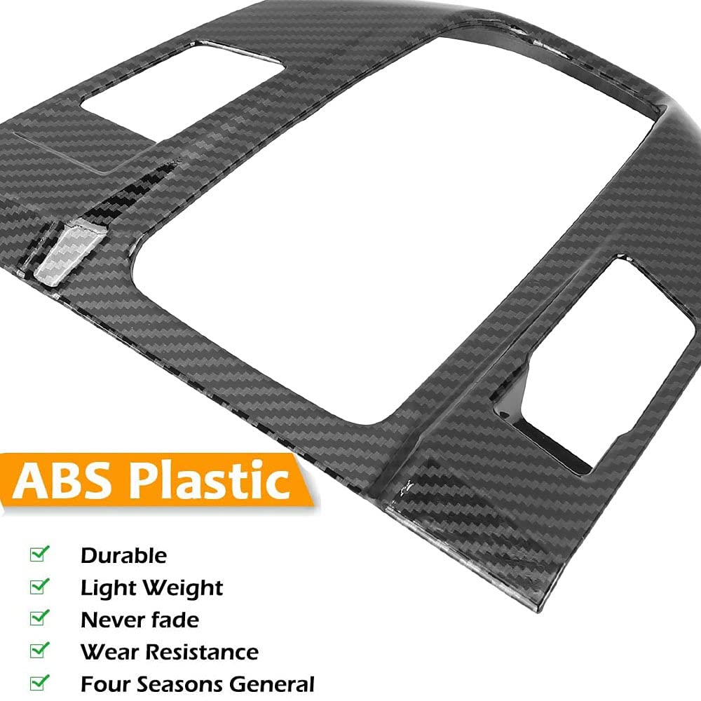 Carbon Fiber Gear Shift Frame Console Panel Cover for Honda CRV CR-V Hybrid 2017-2022 | Interior Upgrade Accessory | Cup Holder & Trim Decal | Not Fit Gas Models (Without Gear Lever) | Perfect for Car Enthusiasts & Customization