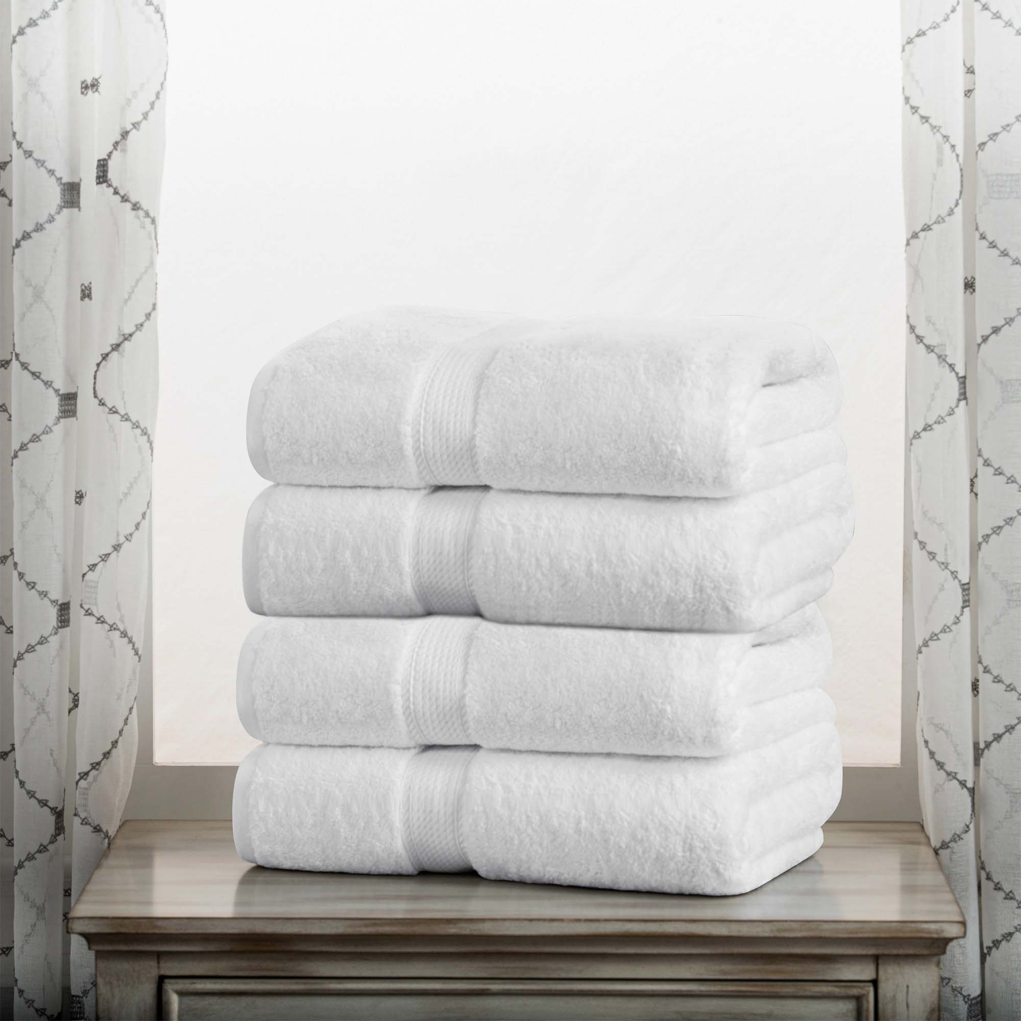 Premium 4-Piece Egyptian Cotton Bath Towel Set - Ultra Soft, Heavyweight & Plush Pile for Spa-Like Luxury at Home | Perfect for Bath, Beach & Guest Use