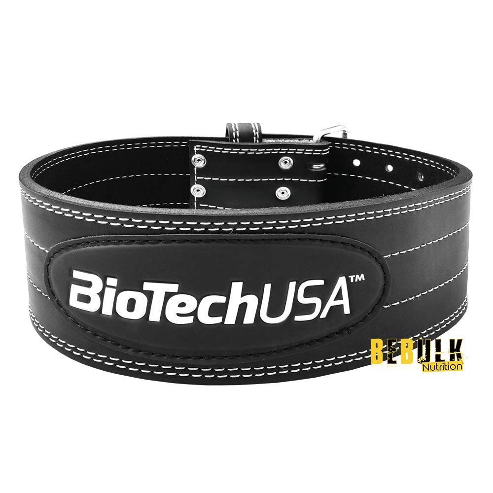 BioTechUSA Power Belt Austin 6 - Weightlifting Belt for Gym & CrossFit - Adjustable Back Support for Deadlifts & Squats - Large Size, Black - Perfect for Strength Training & Powerlifting Workouts