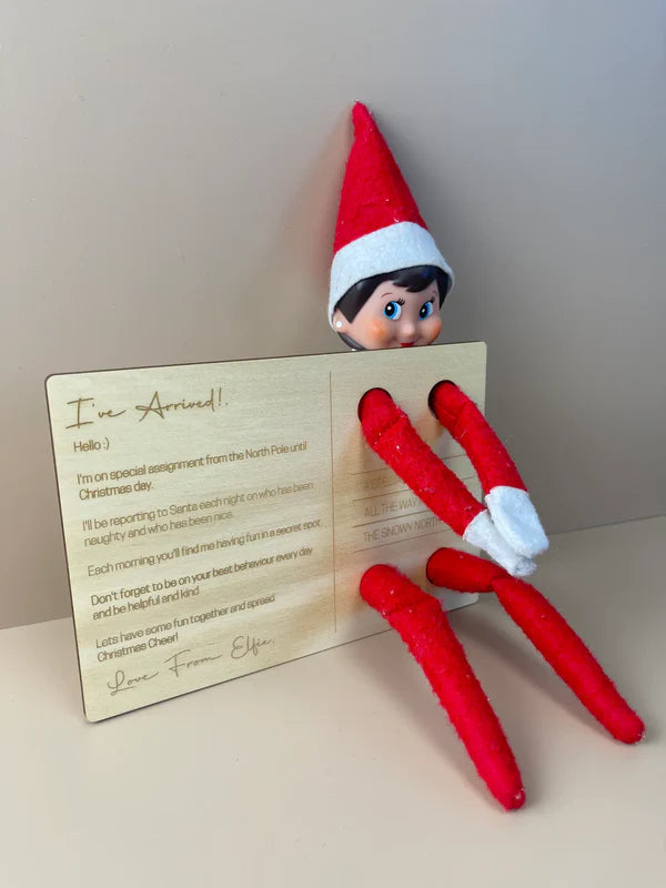 Elf Postcard - I've Arrived! Fun Christmas Elf on the Shelf Prop for Holiday Decorations & Scavenger Hunt Pranks