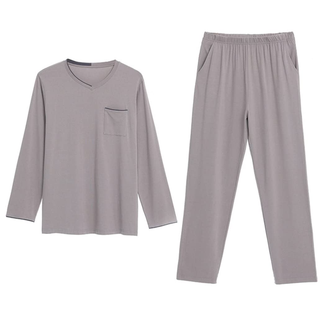 Men's Soft Modal Cotton Long Sleeve Pajama Set - 2 Piece Comfortable Sleepwear for Lounge & Bedtime - Cozy Homewear for Relaxing Evenings & Winter Nights