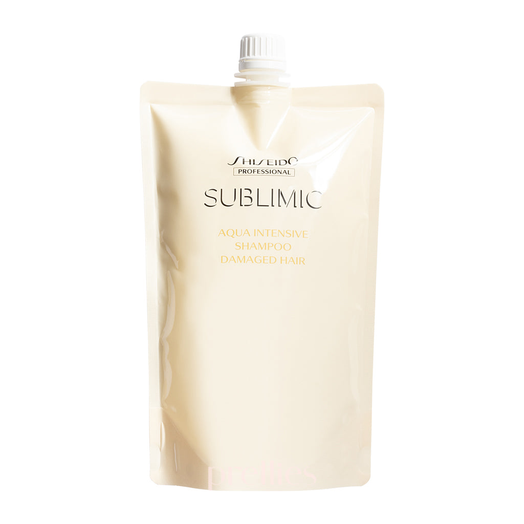 Shiseido SUBLIMIC Aqua Intensive Shampoo for Damaged Hair - Golden Refill 450ml | Repairing & Hydrating Hair Care | Perfect for Daily Use & Salon Treatments (804622)