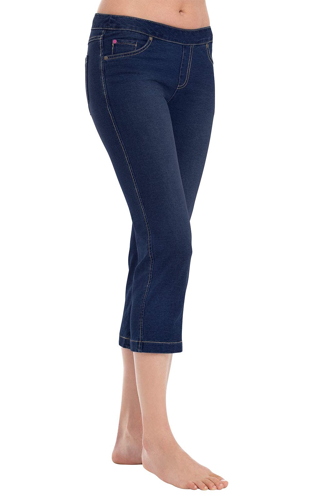 Women's PajamaJeans Capri Pants for Summer - Stretch Pull-On Casual Jeans - Comfortable Pedal Pushers for Lounging, Travel & Everyday Wear
