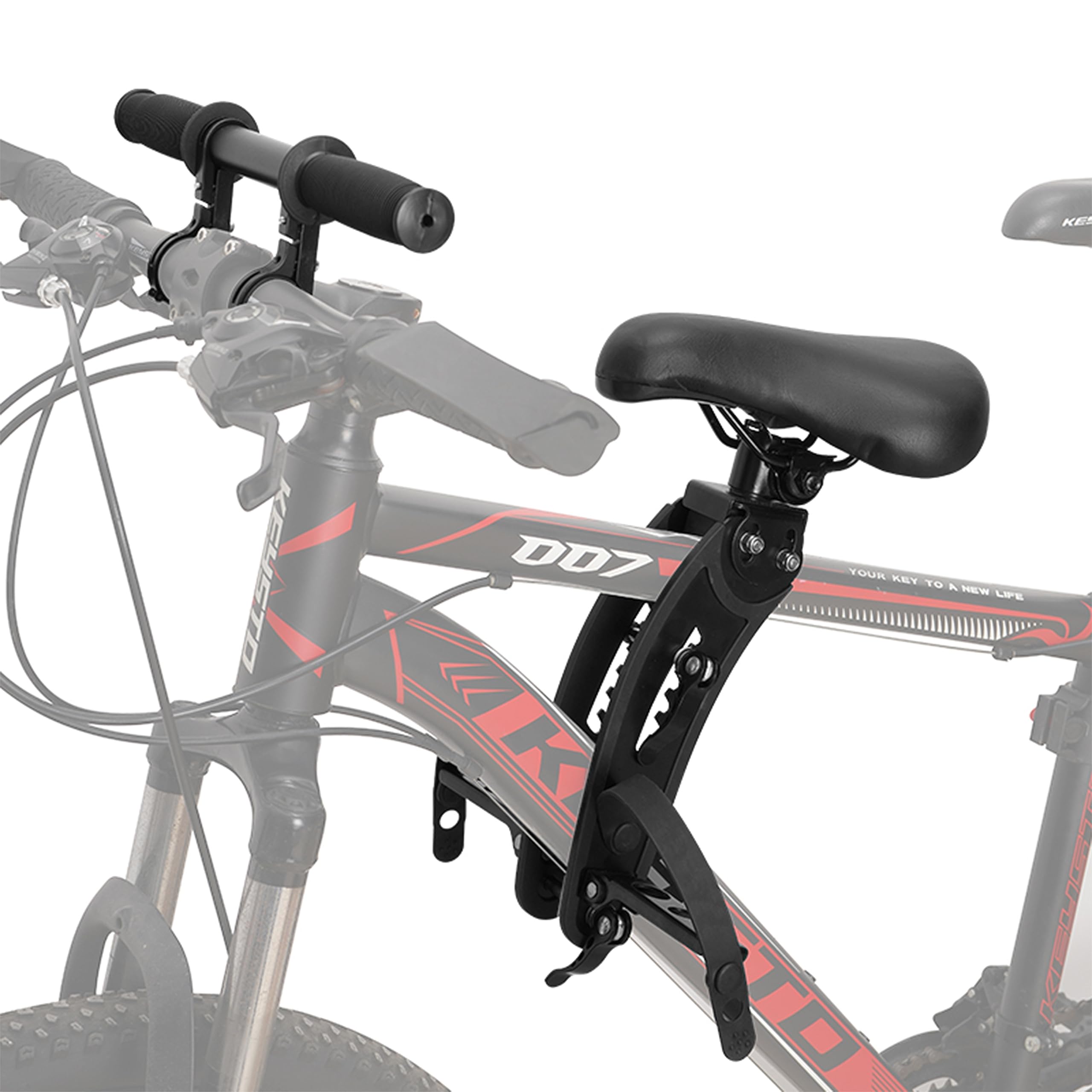 Himiway Front Mount Kids Bike Seat - Detachable Handlebar & Foot Pedals for Children 2-5 Years | Toddler Bicycle Seat Attachment for Adult & Mountain Bikes | Perfect for Family Rides & Commuting