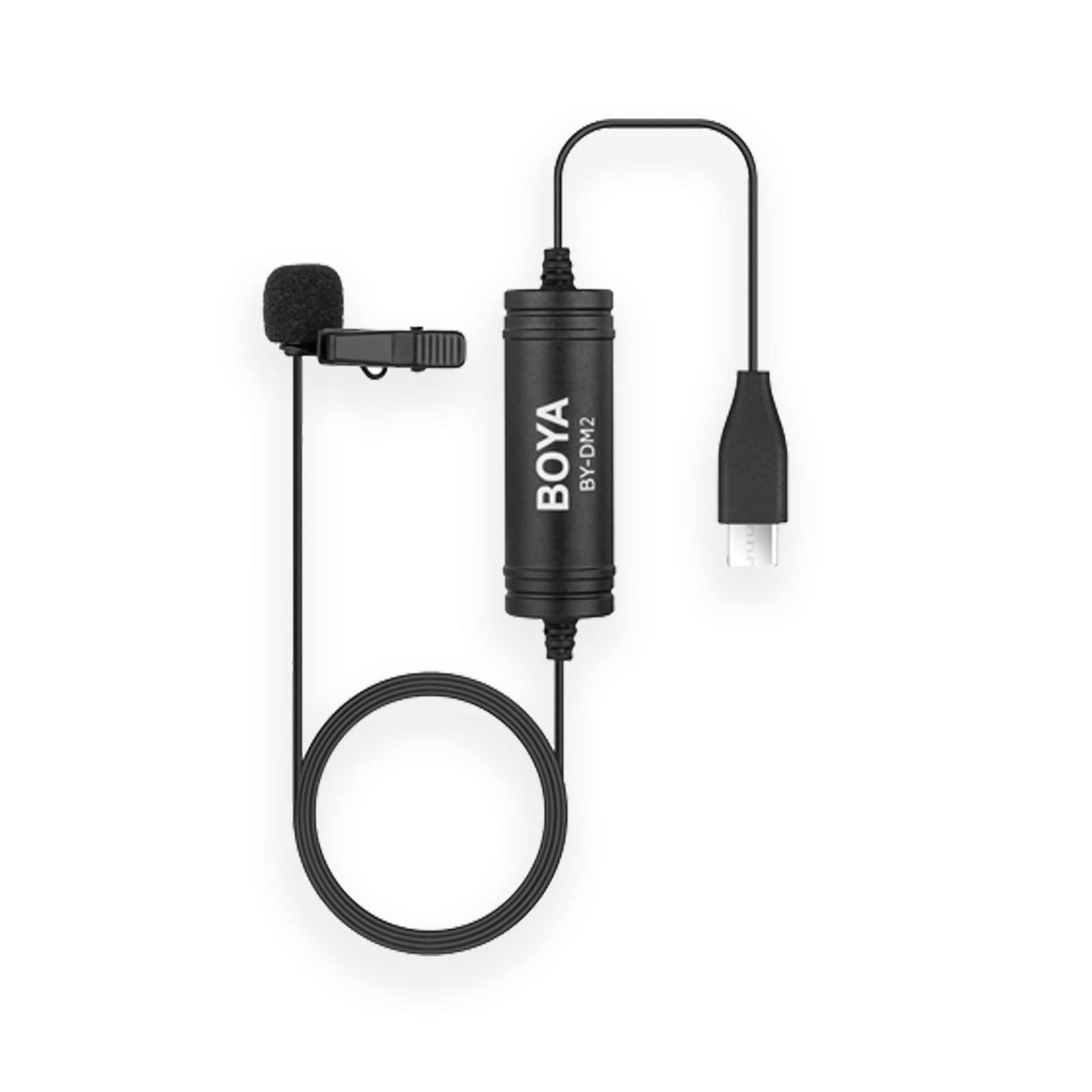 Boya by-DM2 Digital Lavalier Microphone with Type-C Connector - Professional Clip-on Mic for Android Smartphones, Recording Studio, YouTube Videos & Podcasting - Perfect for Vloggers, Interviewers & Content Creators