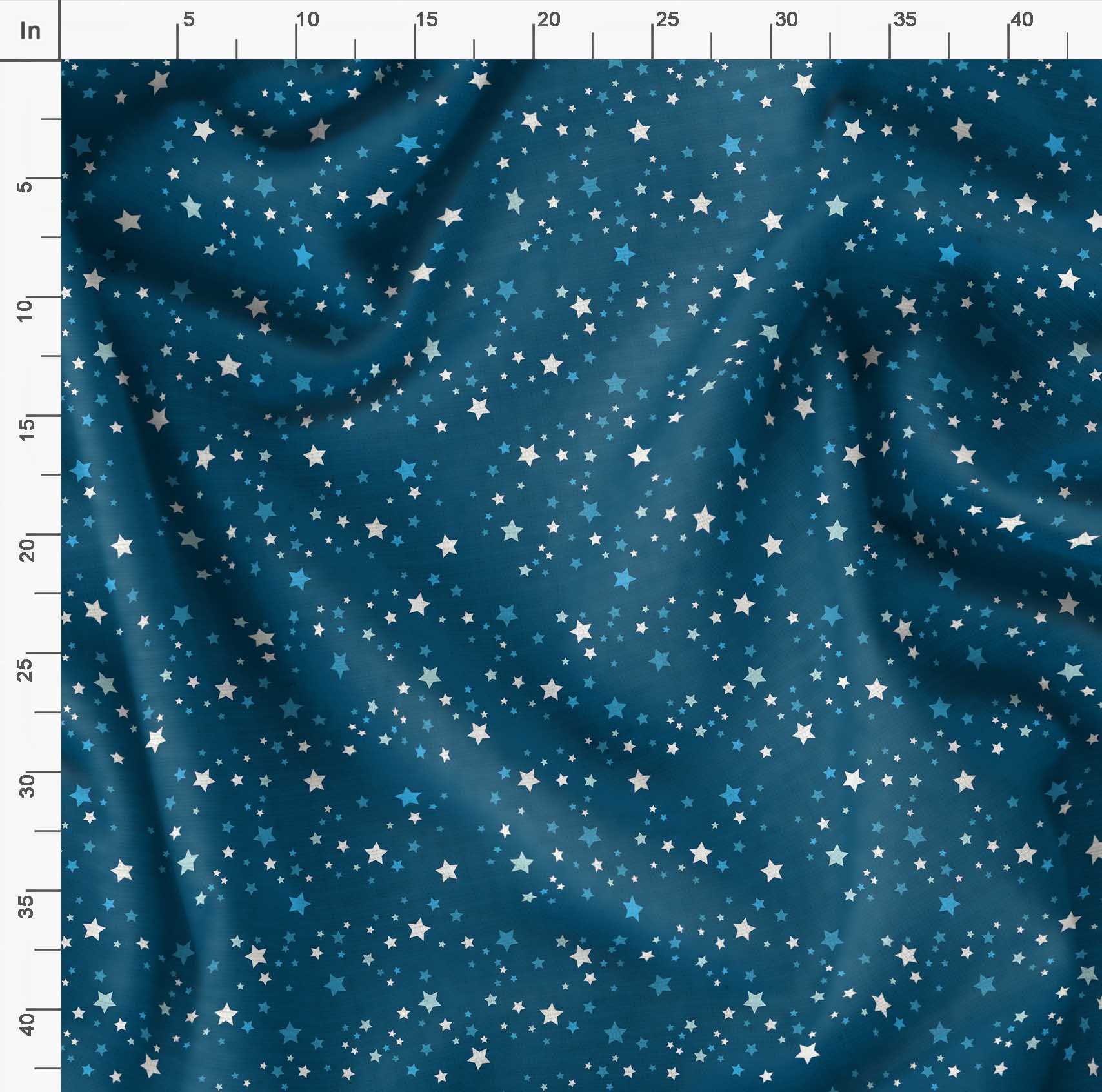 Soimoi Blue Polyester Crepe Fabric by The Yard - 52