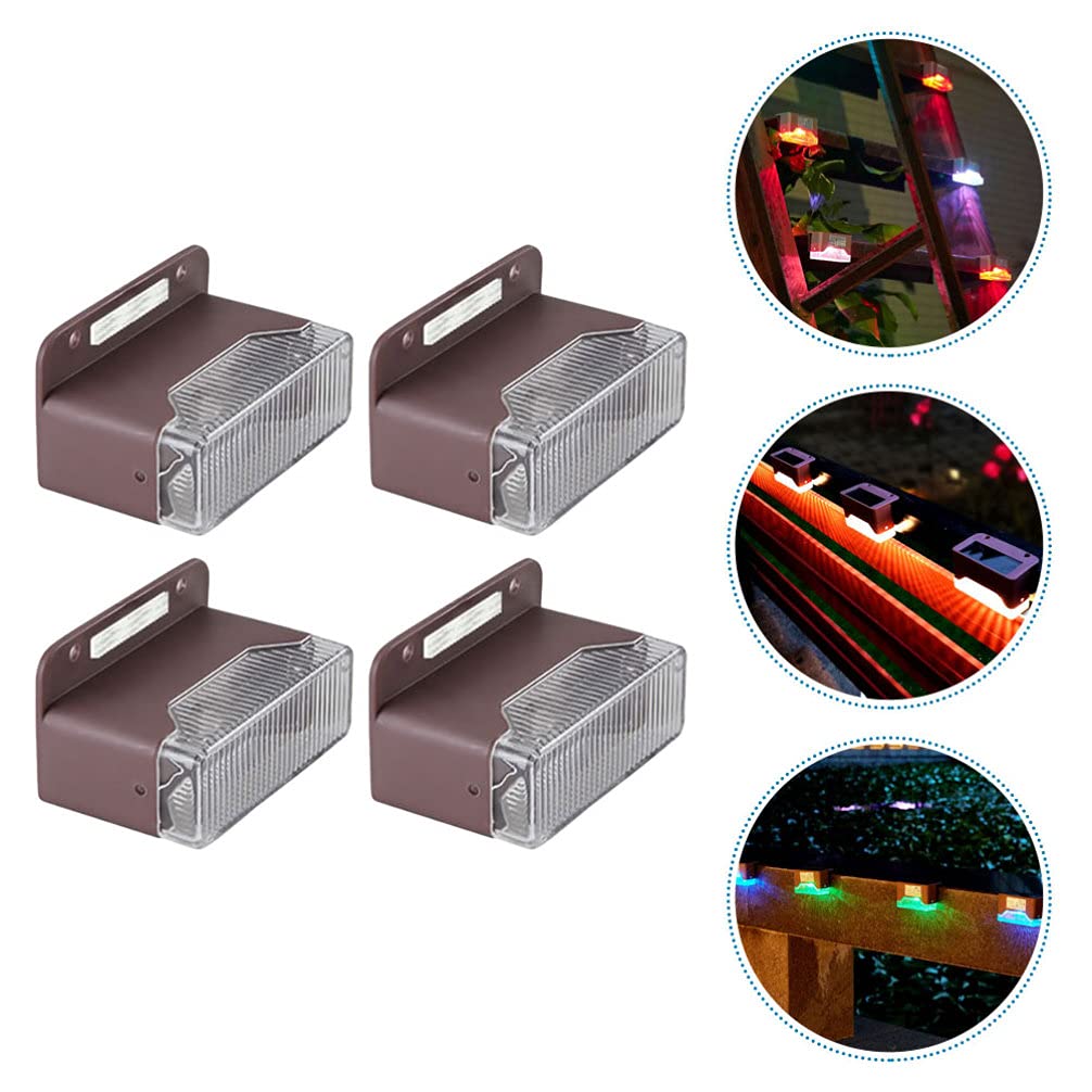 UPKOCH 4 Pack Solar Lights Outdoor Waterproof - Wireless LED Step Lights for Fence, Deck, Walkway, Patio, Stairs, Garden & Backyard - Solar Powered Landscape Lighting for Nighttime Safety & Ambiance