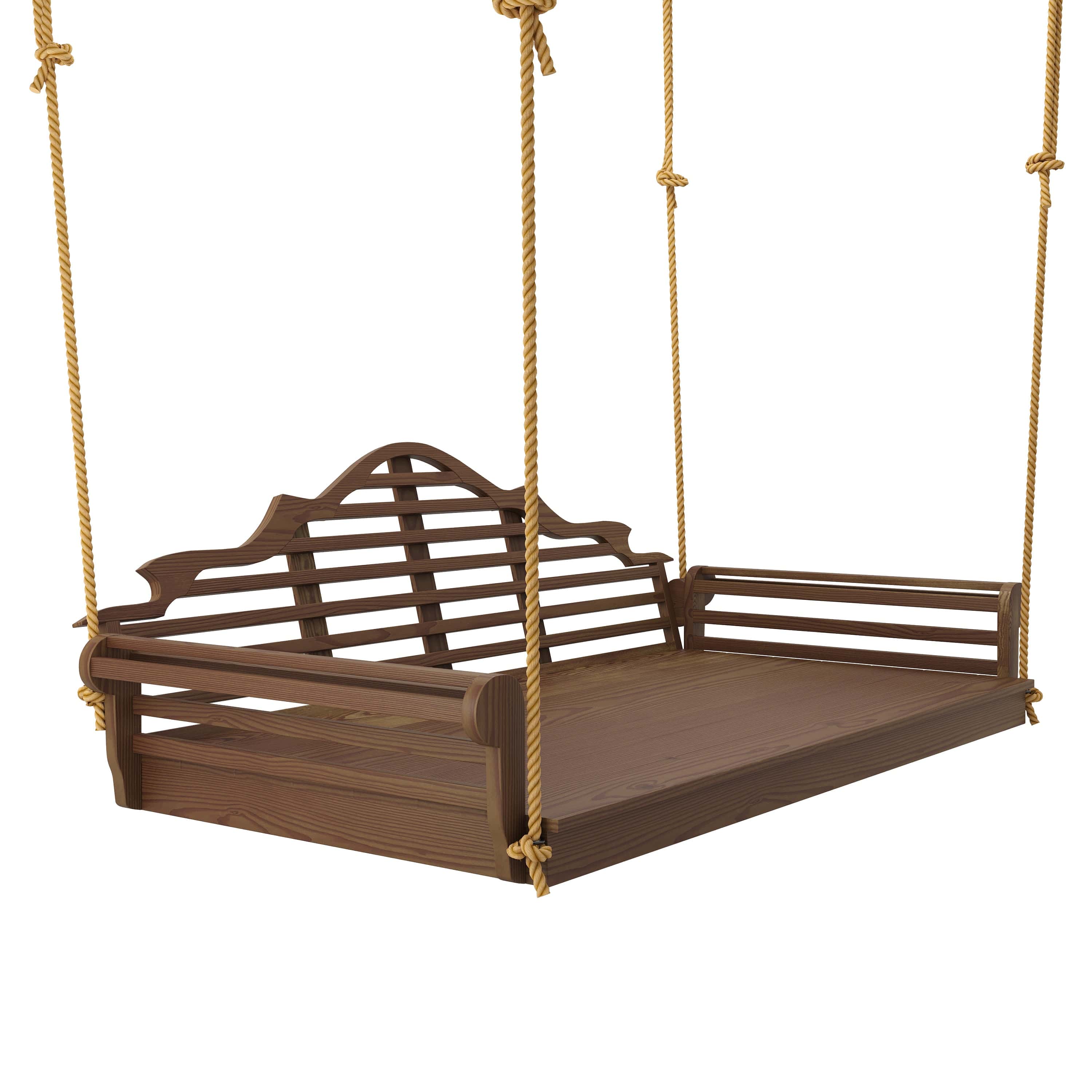 Keystone Amish Co. Twin Milan Porch Swing Bed - Handcrafted Wooden Outdoor Hanging Daybed for Patio, Garden & Backyard Relaxation