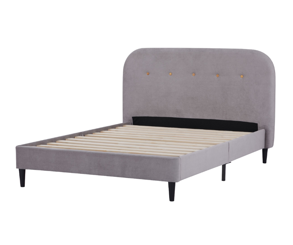 Modern Boucle Fabric Upholstered Bed Frame with Headboard - Queen Size, Light Grey - Perfect for Contemporary Bedrooms & Cozy Master Suites
