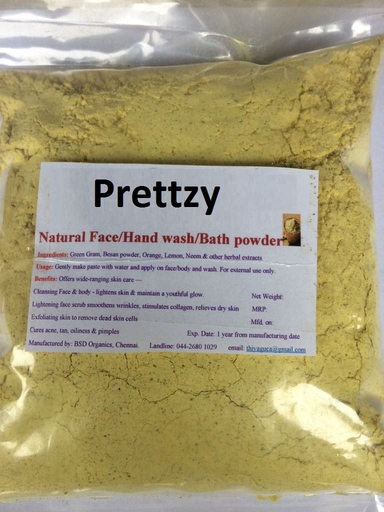 BSD Organics Pretty Herbal Face Wash & Bath Powder Scrub - 500g | Natural Skincare for Glowing Skin | Perfect for Daily Cleansing & Exfoliation