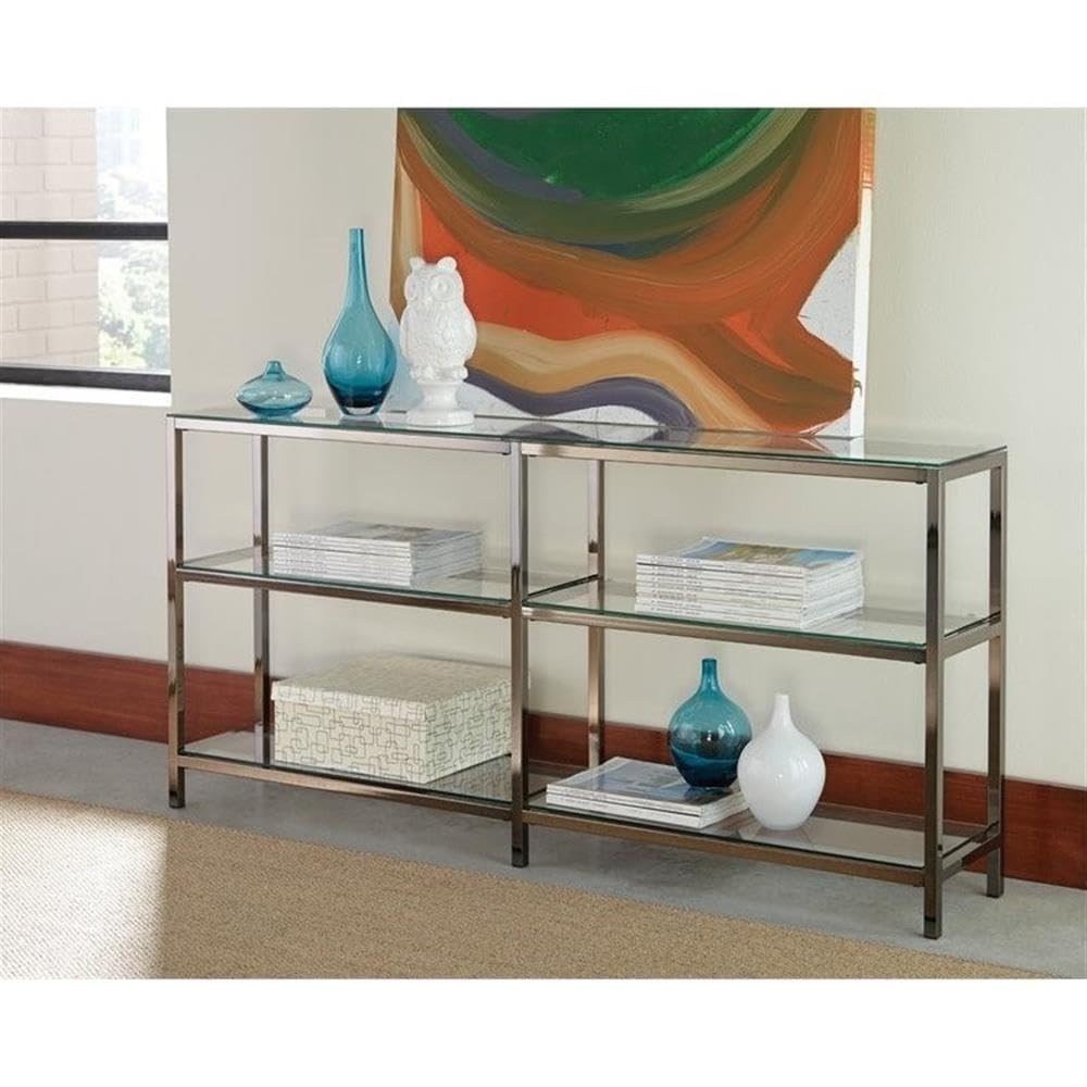 BOWERY HILL Industrial Metal Bookcase - Black Steel Bookshelf for Home Office, Living Room & Library Storage | Heavy Duty Rustic Bookshelves for Organizing Books, Decor & Display