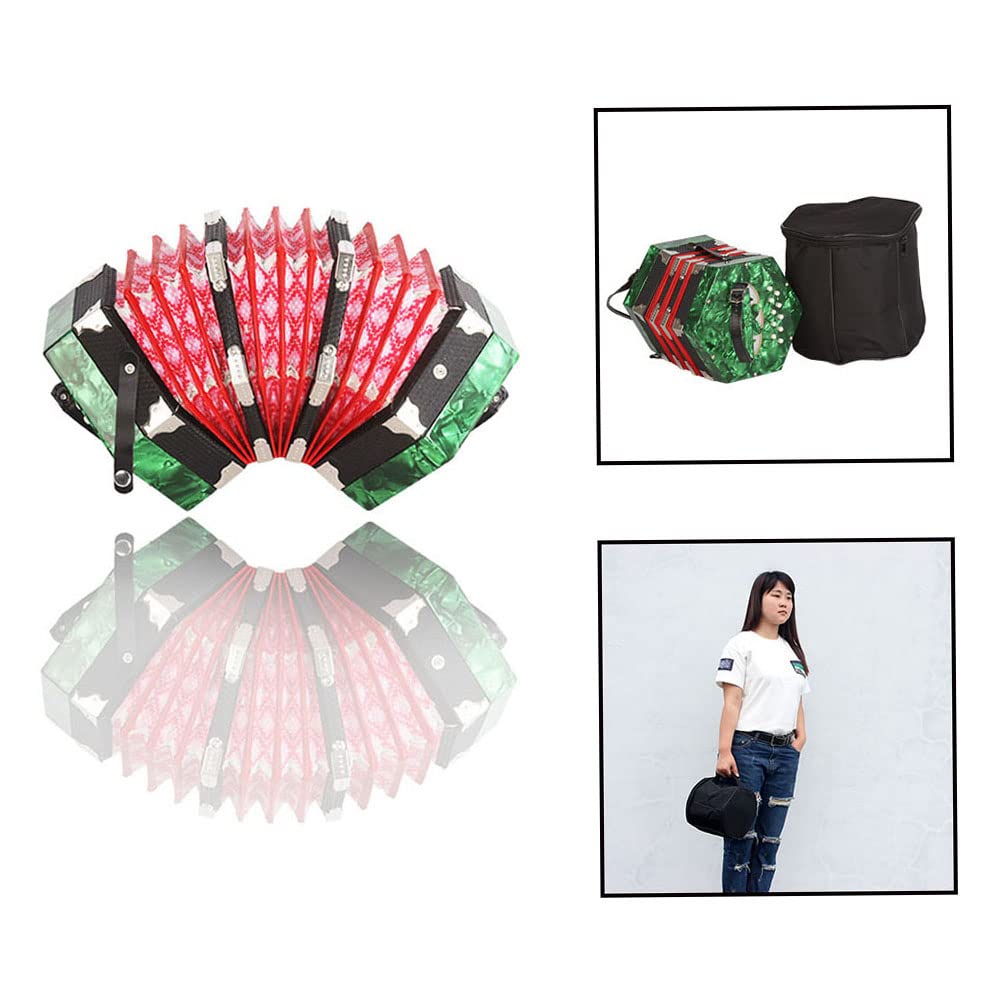 20-Button 40-Reed Btuty Concertina Accordion with 32-Key Melodica Piano - Portable Musical Instrument for Beginners, Folk Music & Live Performances