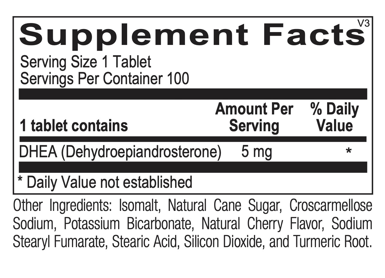 Ortho DHEA 5mg 100 Capsules - Supports Hormonal Balance & Energy - Ideal for Men & Women Over 40 - Boost Vitality & Wellness