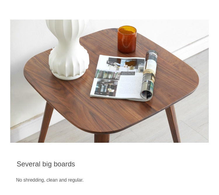 Solid Black Walnut Wood Side Table - Square End Table for Living Room, Bedroom & Office - Rustic Modern Home Decor Furniture