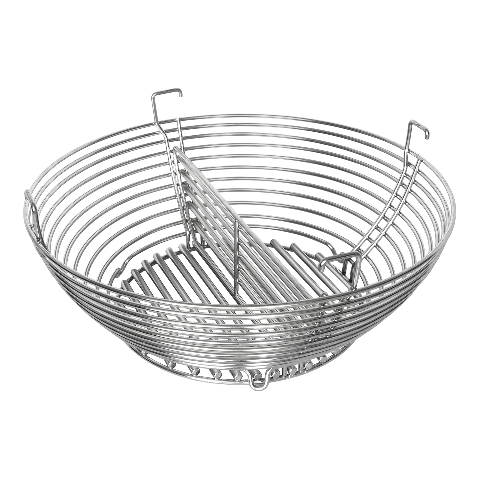 Premium Stainless Steel Lump Charcoal Fire Basket with Divider - Perfect Fit for Kamado Joe Big Joe Grill Accessories | Ideal for Smoking, Grilling & BBQ Outdoor Cooking