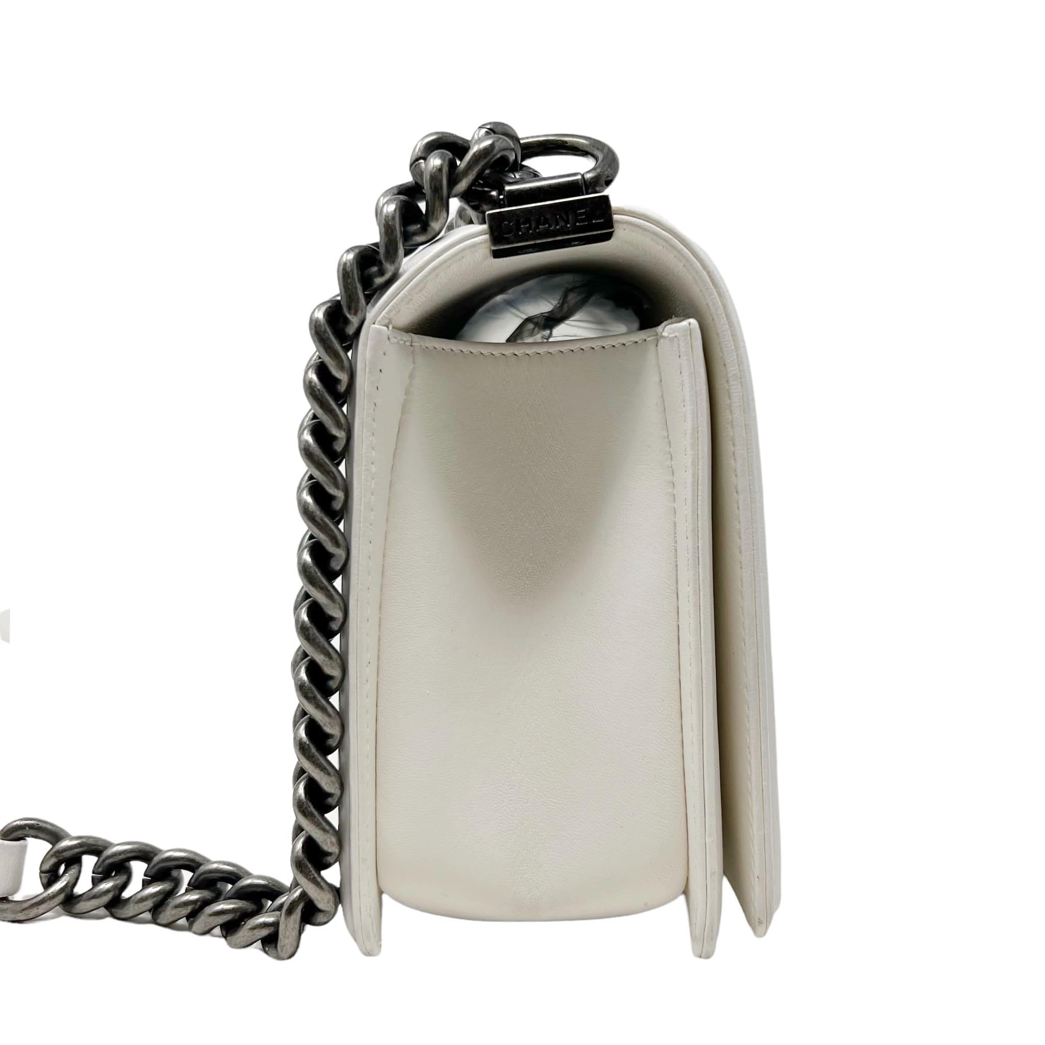 Chanel White Calfskin Medium Classic Flap Bag - Luxury Designer Handbag for Women, Perfect for Work, Evening Events & Special Occasions