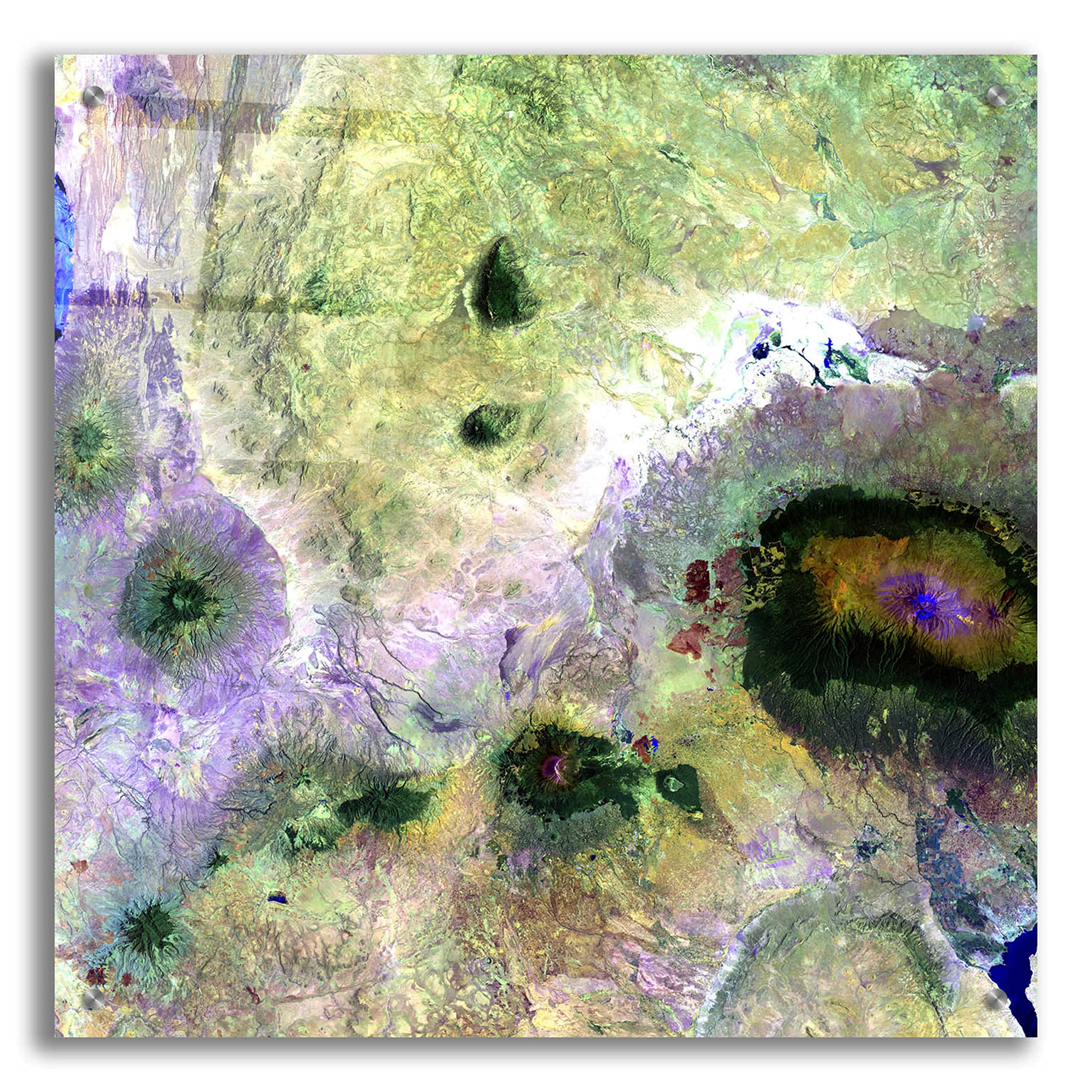 Epic Art 'Earth as Art: Kilimanjaro' Acrylic Glass Wall Art Print - 24x24 Inches - Stunning Landscape Home Decor for Living Room, Bedroom & Office