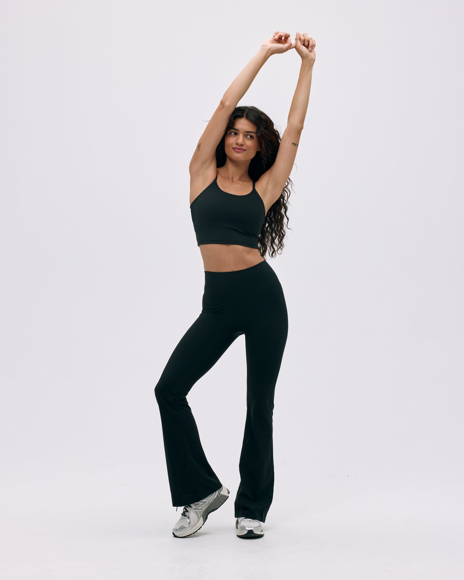 High Waist Flared Yoga Pants for Women - Stretchy Black Workout Leggings for Yoga, Gym & Lounge Wear