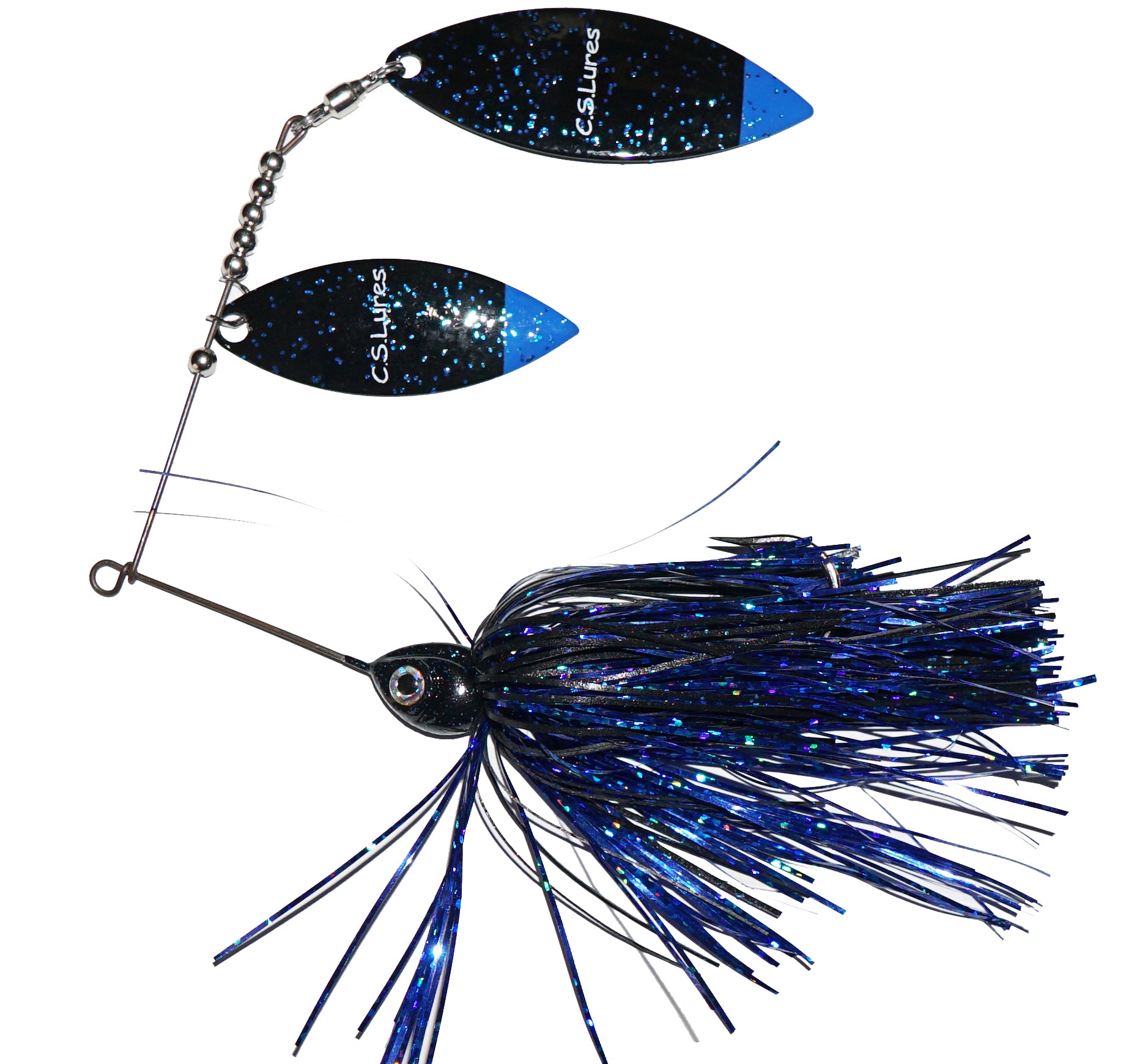 C.S. Lures 3/8oz Double Willow Spinnerbait - Bass Fishing Lure for Freshwater & Saltwater - Perfect for Casting, Trolling, and Shore Fishing