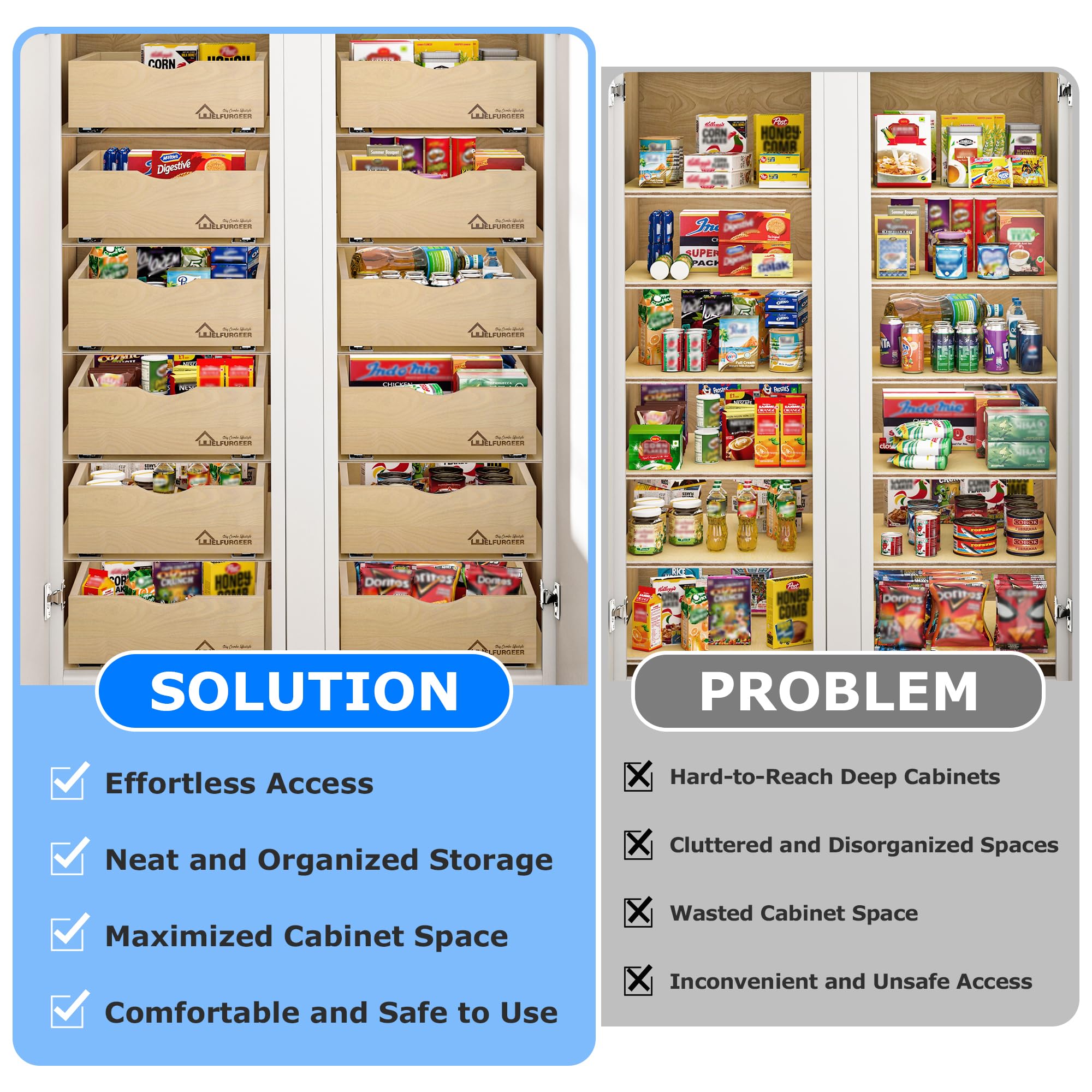 Soft Close Pull Out Drawers for Kitchen Cabinets - 14