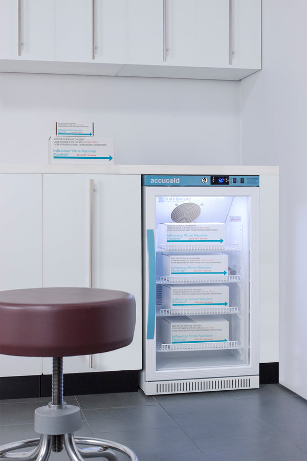 Accucold 2.83 Cu.Ft. Medical Vaccine Refrigerator with ADA Compliant Height - ARG31PVBIADA - Perfect for Clinics, Pharmacies & Laboratory Storage