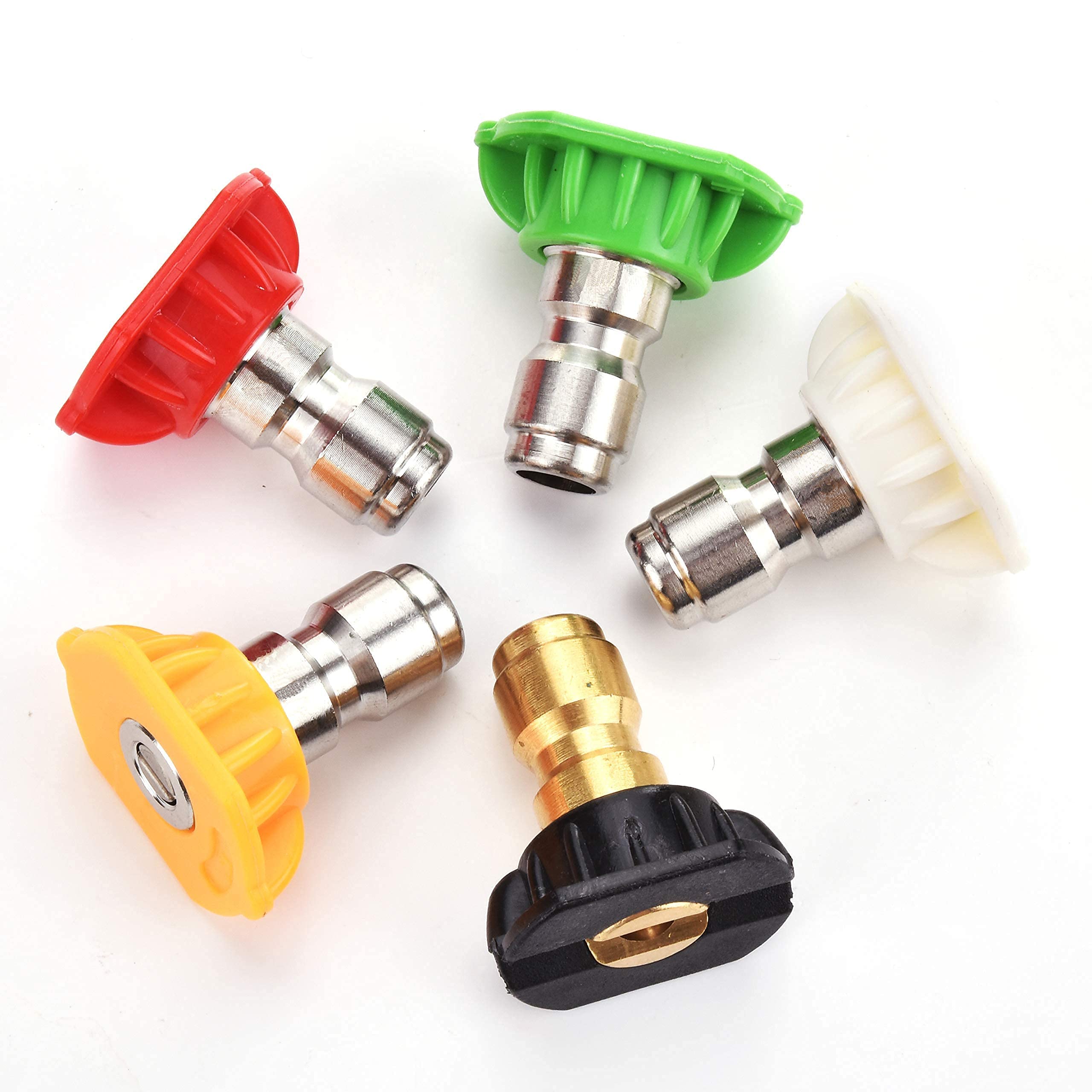 High Pressure Washer Nozzle Tips Set with Holder - 5 Spray Patterns for Car Washing, Deck Cleaning & Home Maintenance