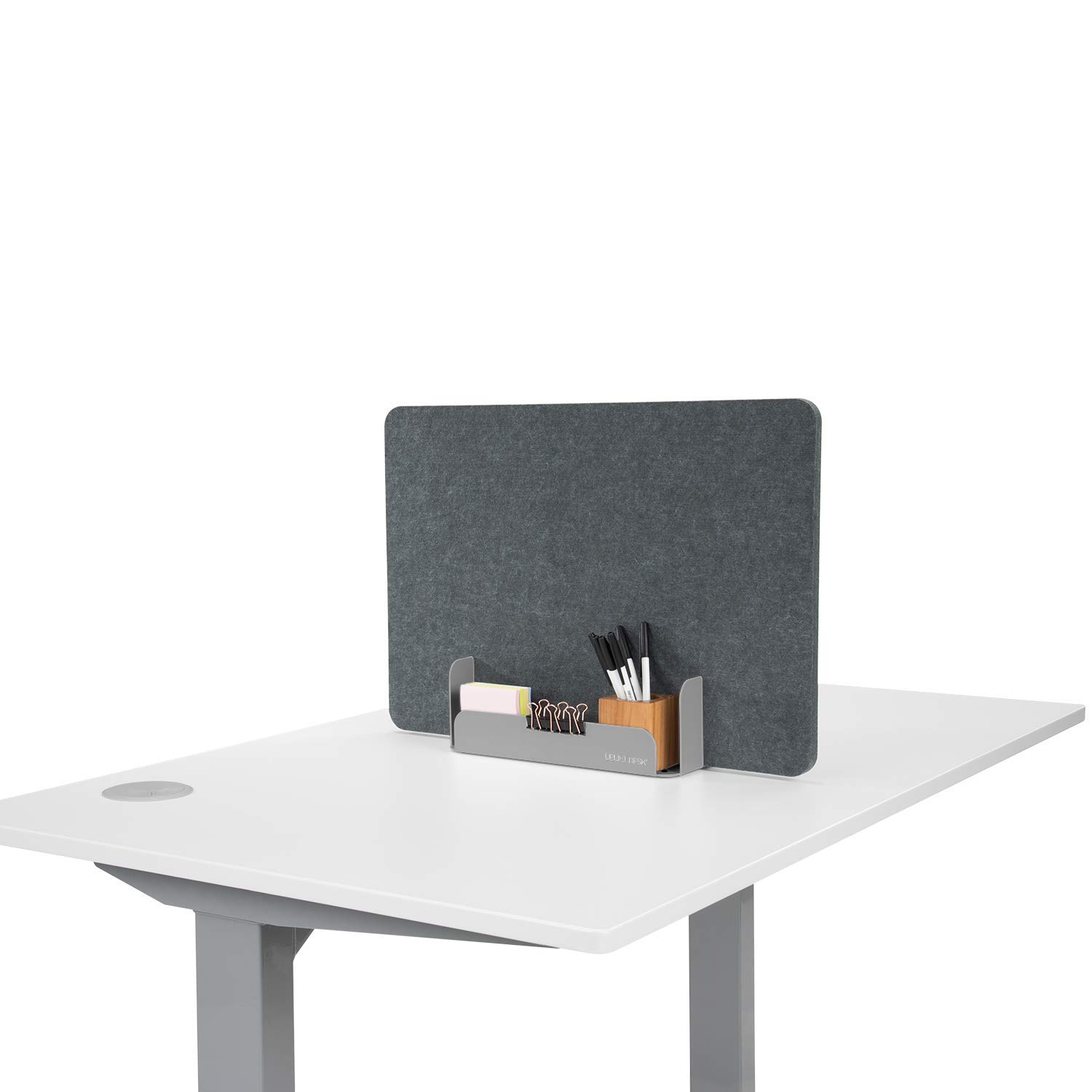 Uplift Desk Gray Acoustic Desktop Privacy Panel Holder - Office Workspace Soundproof Divider for Focus & Productivity