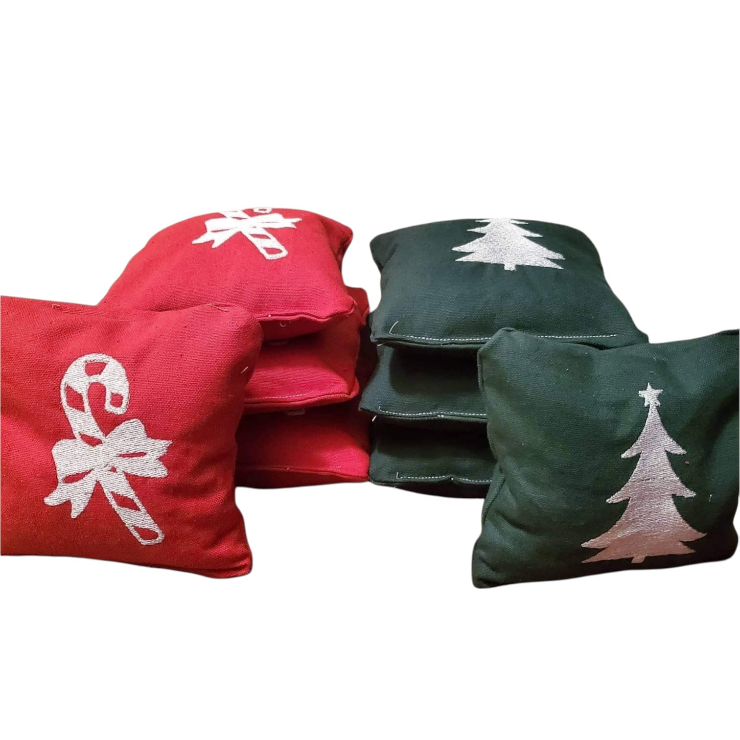 Premium Christmas Cornhole Bags Set of 8 - Festive Holiday Bean Bags for Outdoor Lawn Games, Parties & Family Gatherings