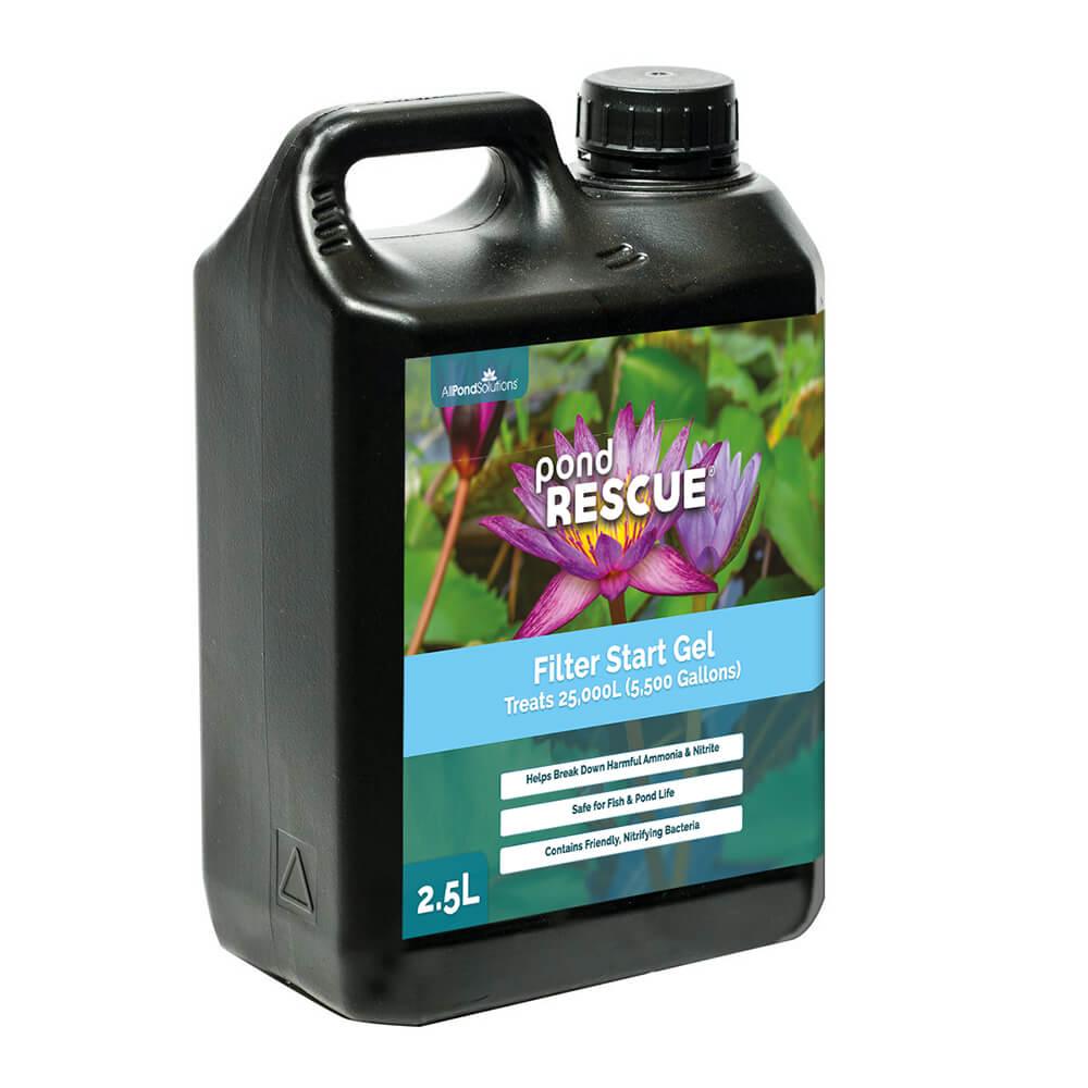 PondRescue Filter Start Gel 1L & 2.5L - Treats 10,000 to 25,000 Liters | Beneficial Bacteria for Pond Water Clarification & Algae Control | Perfect for Garden Ponds, Koi Ponds & Water Features