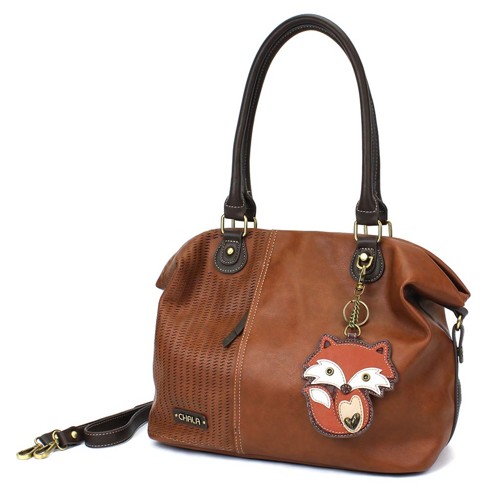 CHALA Women's Laser Cut Crossbody Shoulder Bag - Faux Leather Tote Purse in Brown | Stylish Everyday Handbag for Work, Shopping & Travel