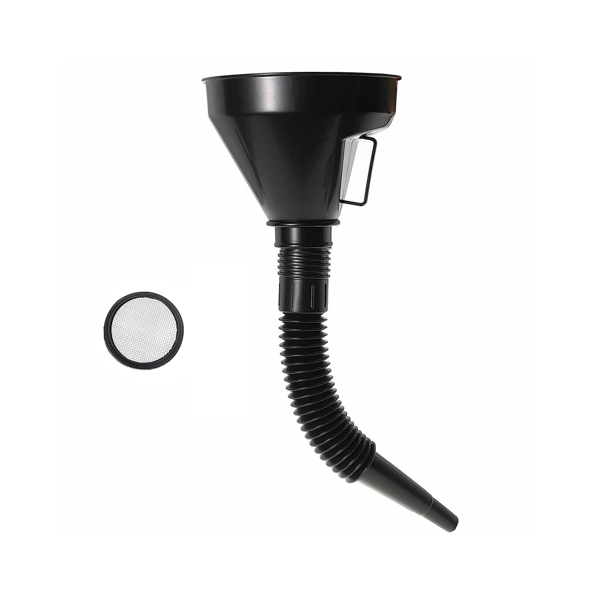 Flexible Wide Mouth Oil Funnel with Removable Mesh Filter & Extension Hose - Perfect for Engine Oil, Coolant, Gas & Water Transfer - Essential Car Accessory for DIY Auto Maintenance & Fluid Changes (1PC)