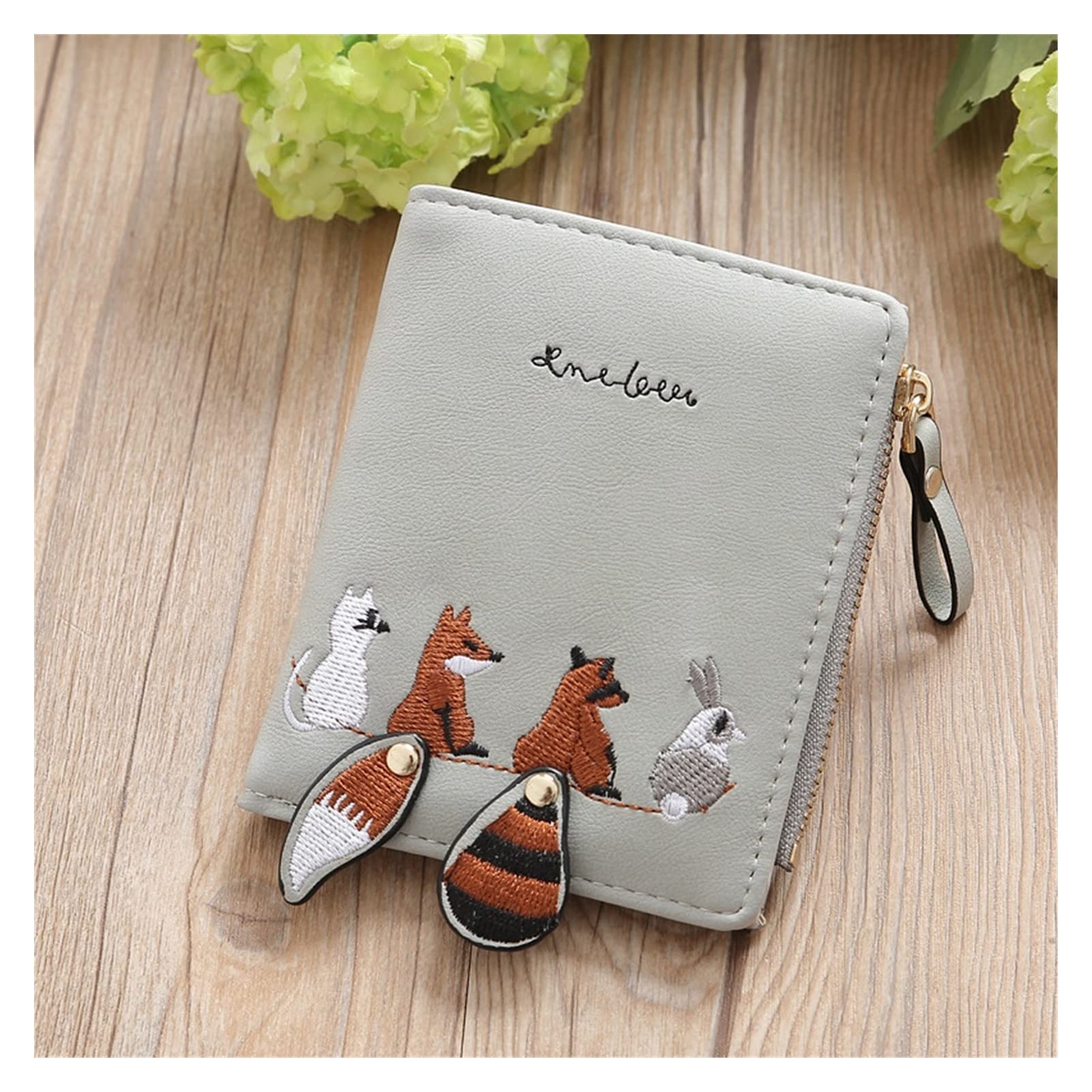 QWZYP Women's Short Wallet - Cute Cartoon Animal Tail Small Zipper Coin Purse with Credit Card Holder & Mini Money Bag for Girls (D Color) | Perfect for Everyday Use, Travel & Gift Giving