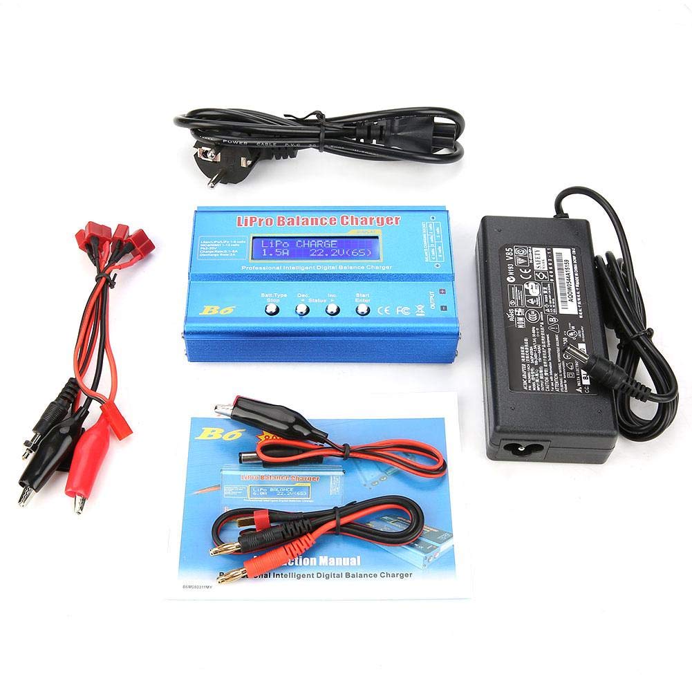 iMAX B6 80W Digital LCD RC Balance Charger Discharger for LiPo NiMH Batteries - Professional Mini Battery Charger with EU 220V Plug - Perfect for RC Cars, Drones, and Airplanes