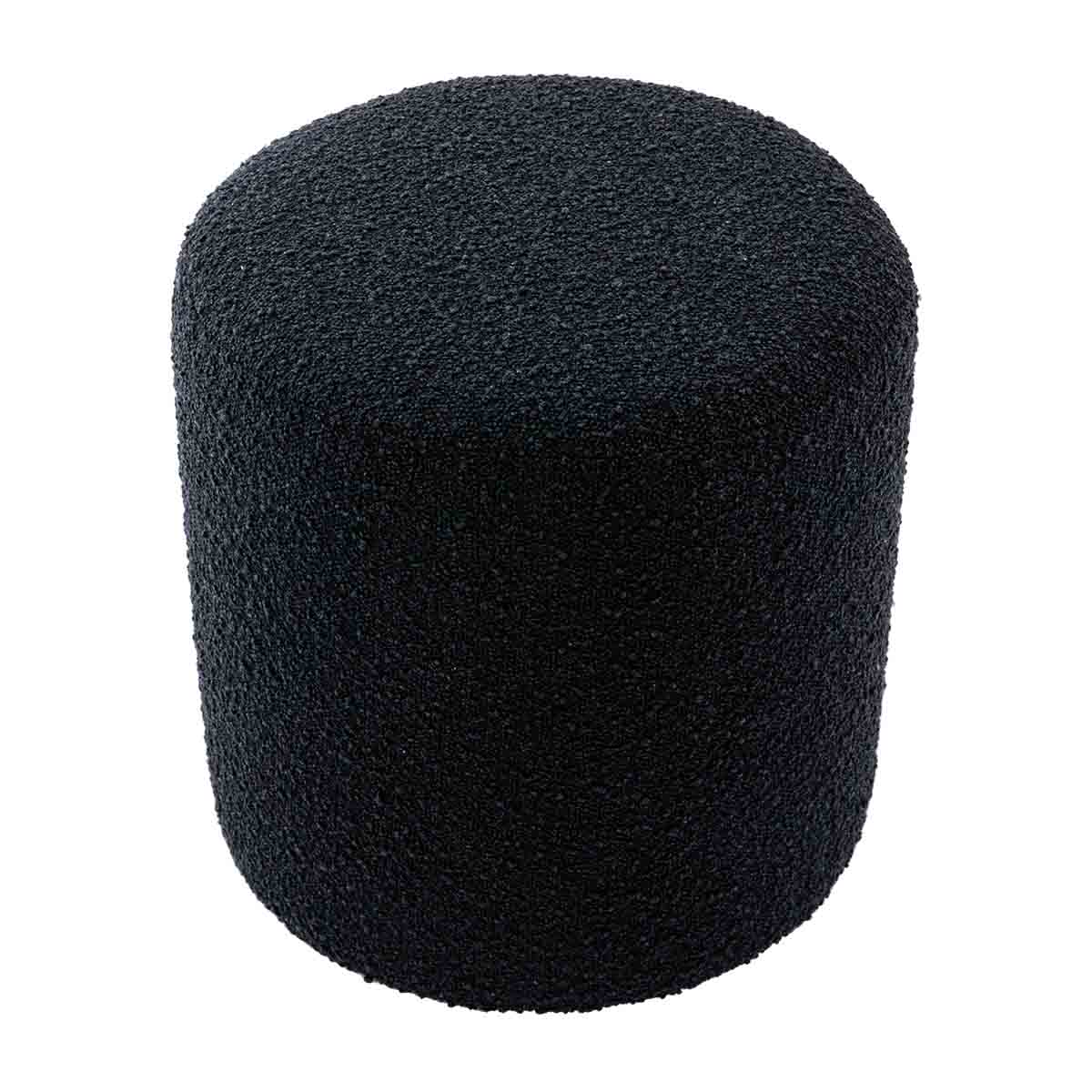 Juliette Boucle Ottoman 16 Inch Round Tufted Storage Stool - Modern Upholstered Footrest Pouf for Living Room, Bedroom, Nursery | Cream Velvet Fabric with Wooden Legs | Multi-Functional Home Decor
