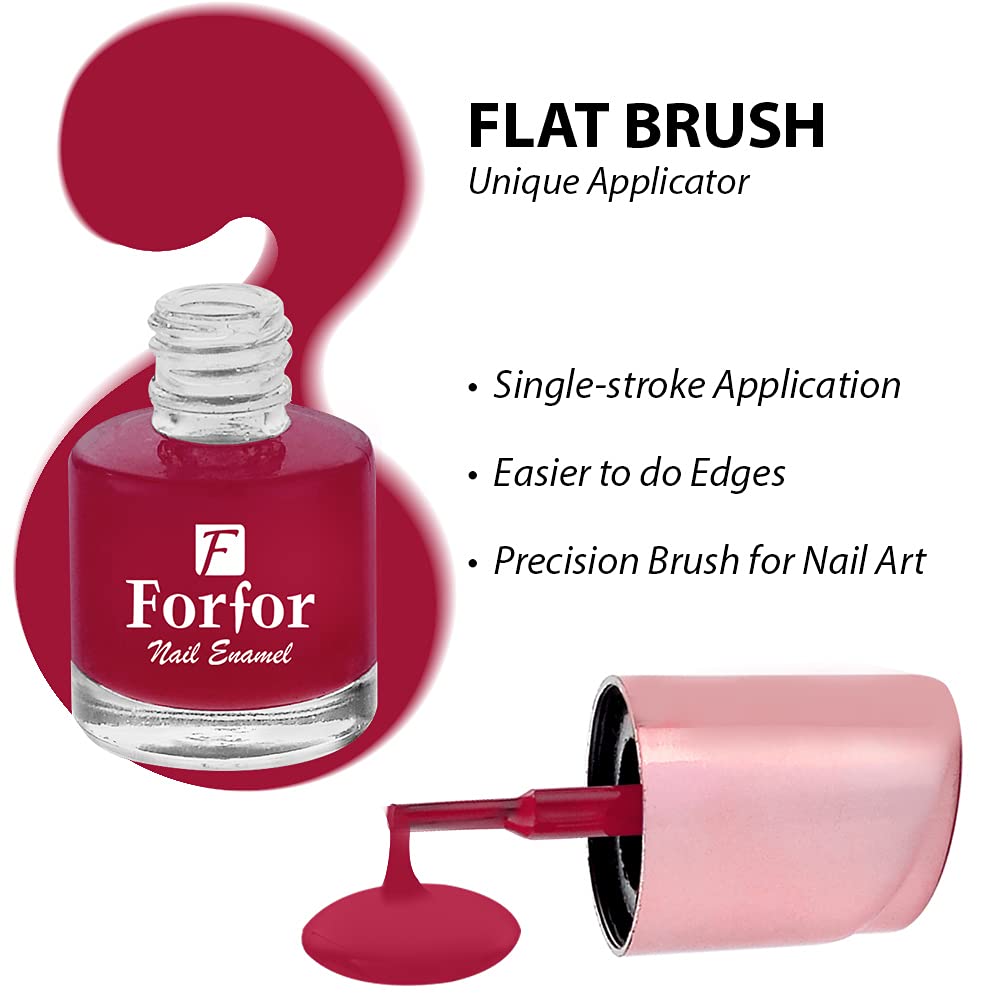 FORFOR® Long-Lasting Glossy Nail Polish - Elegance Red (0.5oz) | Chip-Resistant & High Shine Formula | Perfect for Parties, Weddings & Special Occasions