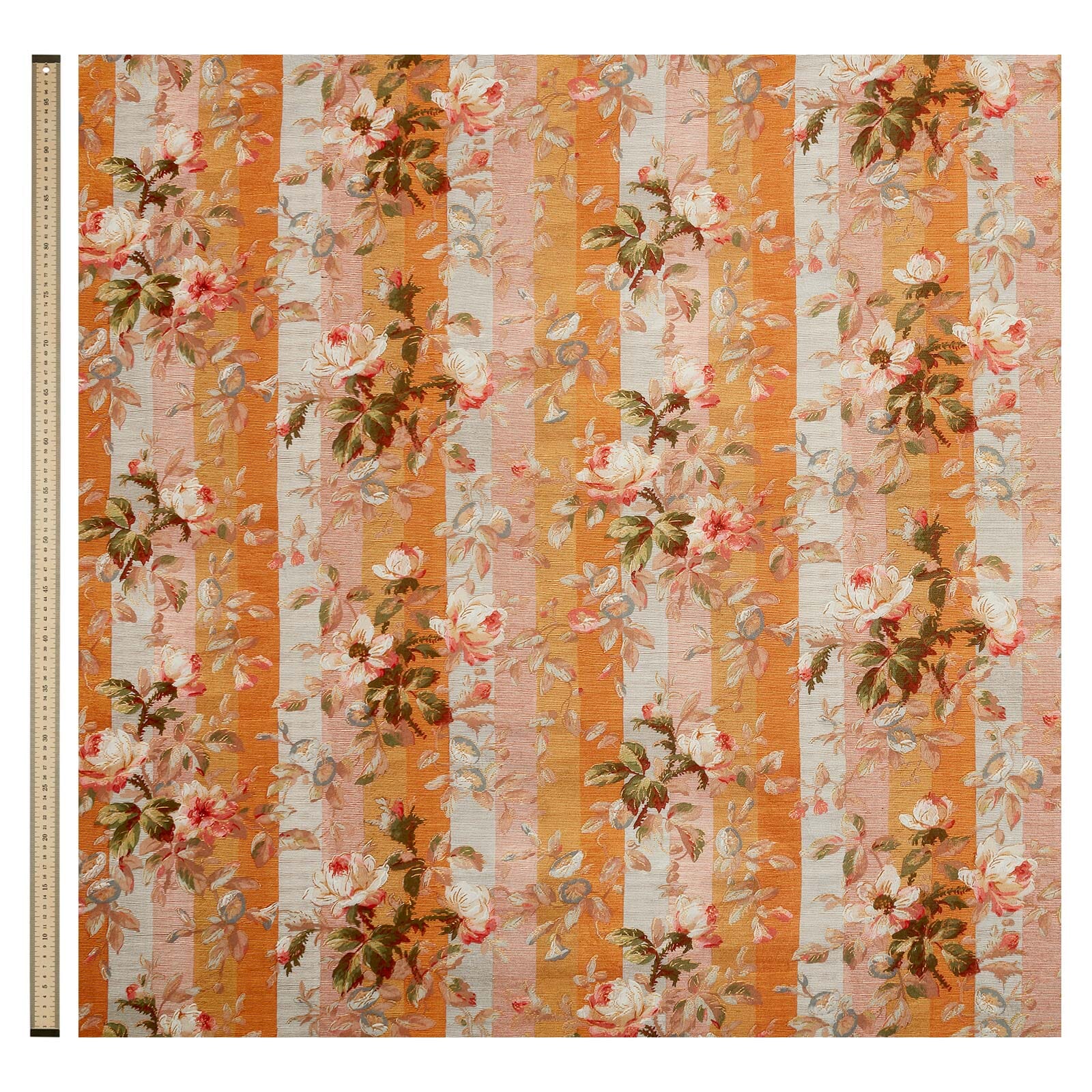 Rainbow Rose Cotton Linen Blackout Curtain - Dusk Stripe Window Treatment for Bedroom & Living Room - Light Blocking & Thermal Insulation