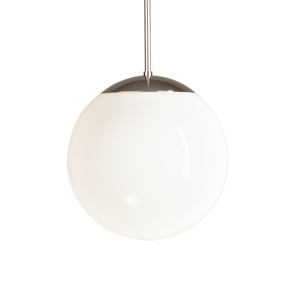 TECNOLUMEN HL 99 Bauhaus Style Pendant Light with Opaline Glass Shade - Mid-Century Modern Ceiling Lamp for Dining Room, Living Room & Office Lighting