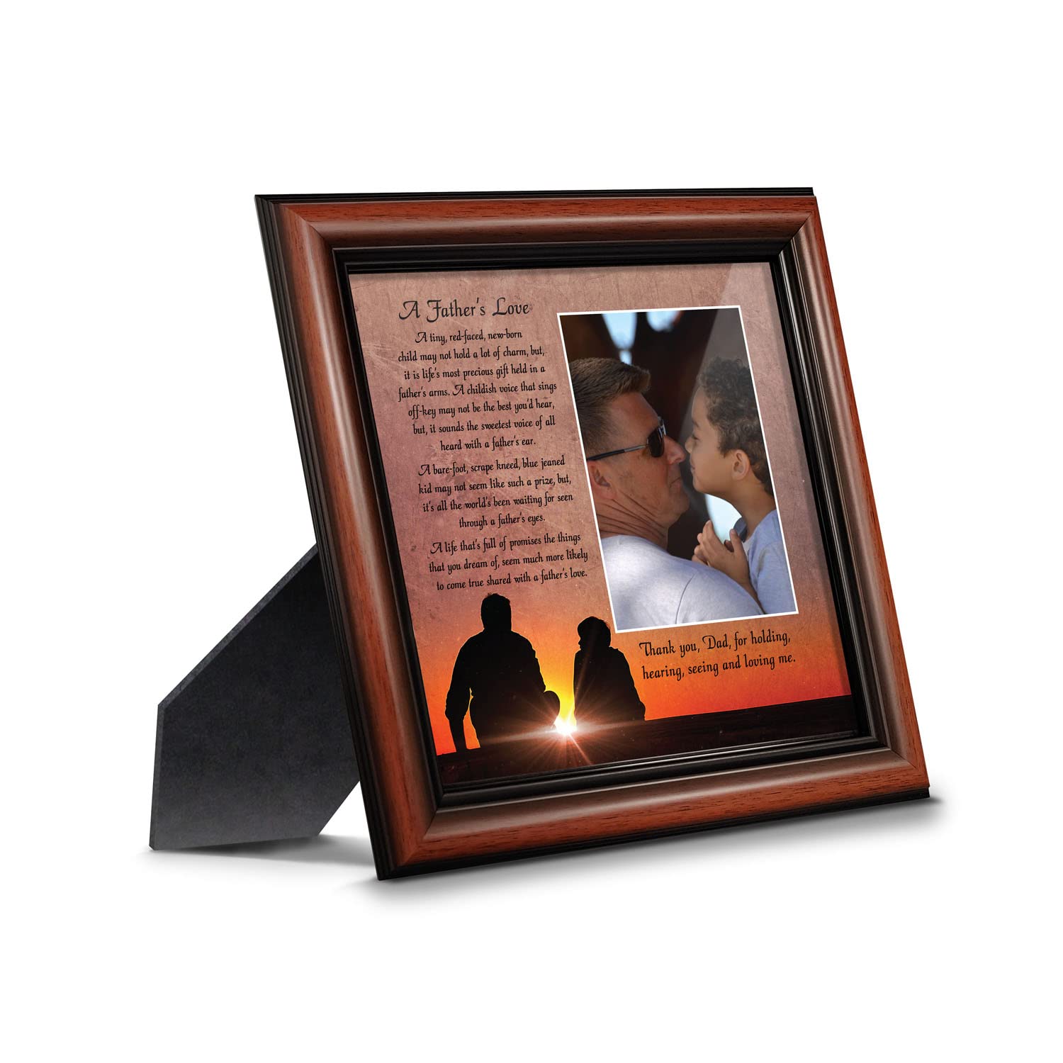 Personalized Picture Frame Gift for Dad - Crossroads Home Décor Father's Day Present from Son or Daughter - Perfect for Office Desk, Mantel Display & Special Occasions