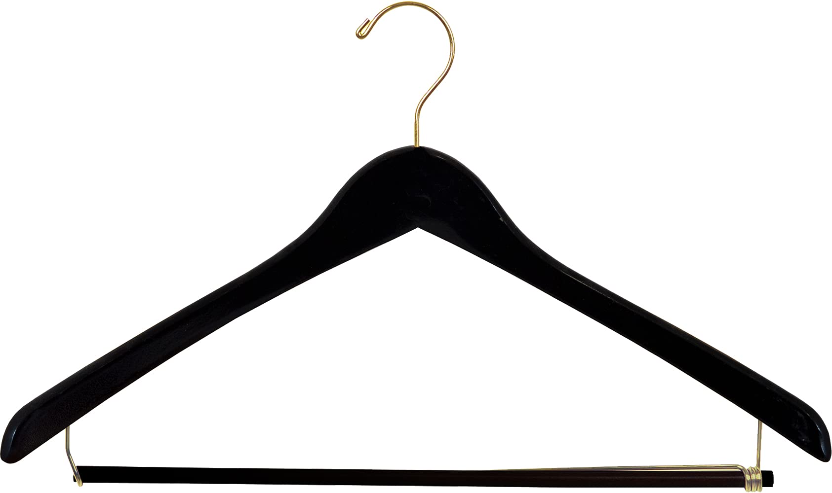 Premium Solid Wood Suit Hangers 50 Pack - Smooth Matte Black Coat Hangers with Locking Bar for Closet Organization | Perfect for Suits, Jackets, Coats & Formal Wear Storage