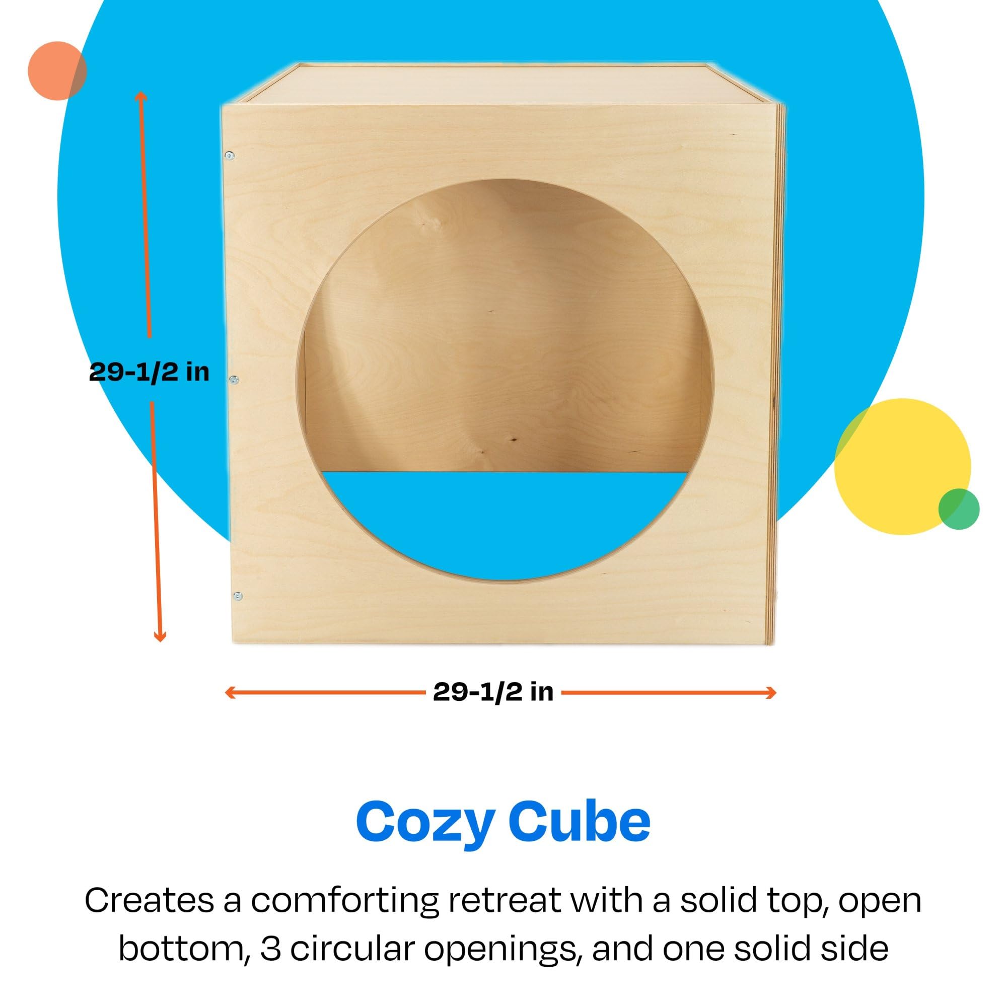 Childcraft Cozy Cube Soft Play Mat - 29.5 x 29.5 x 29.5 Inch Foam Activity Cube for Toddlers - Kids Playroom, Nursery, Daycare & Learning Center Safe Play Space