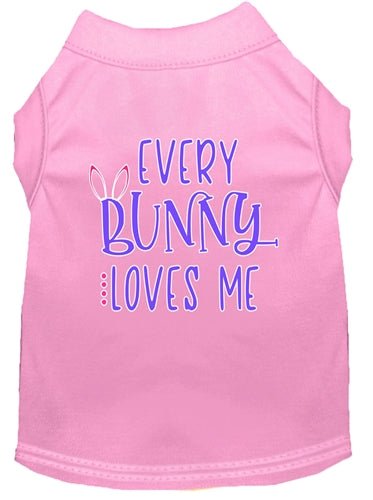 Every Bunny Loves Me Screen Print Dog T-Shirt - Cute Pet Apparel in Multiple Colors for Easter, Valentine's Day & Photo Shoots