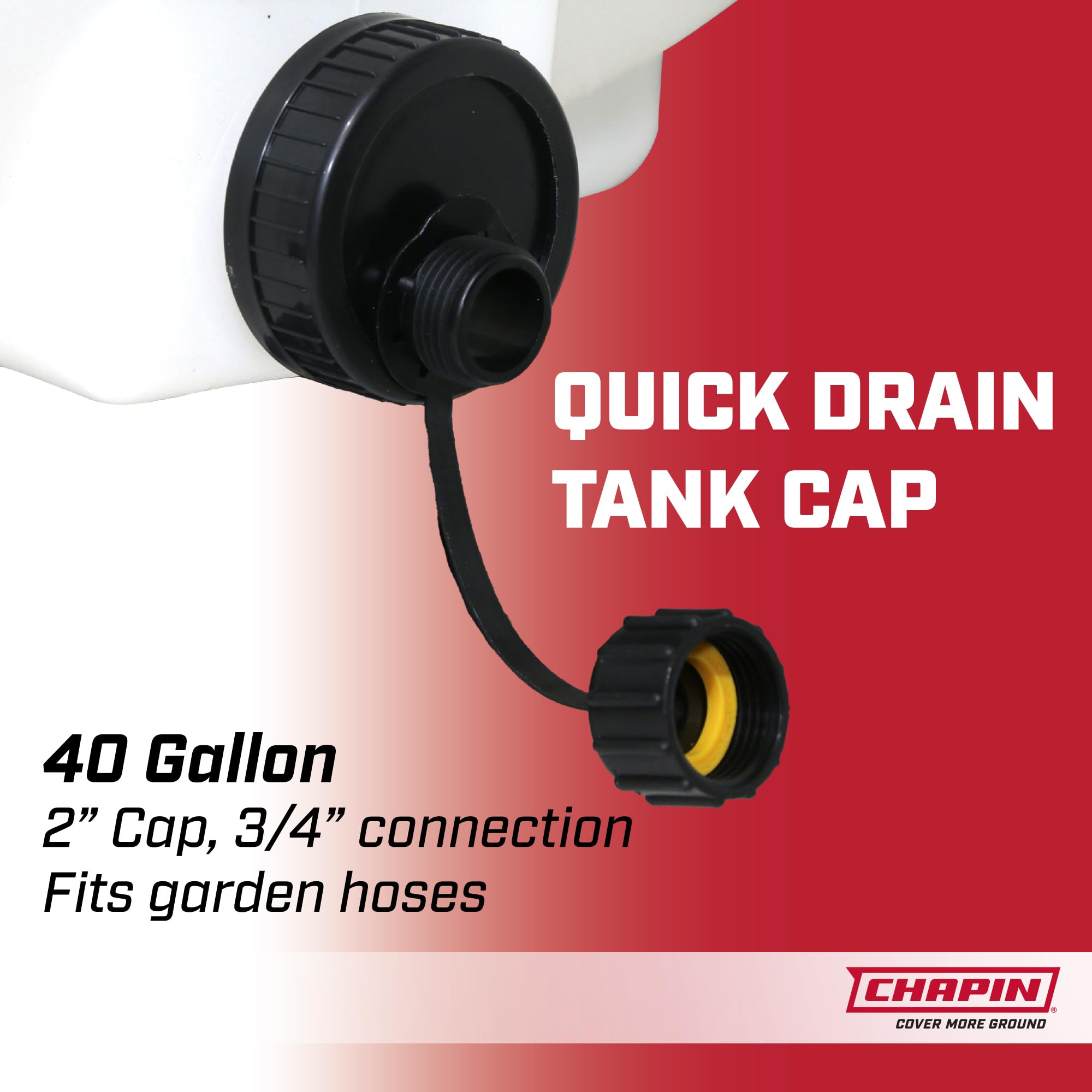 Chapin 98142 40-Gallon Translucent White Water Storage Tank - Utility Water Supply for Farms, Acreage, Gardens & Orchards | Emergency Preparedness, Rainwater Collection, Livestock Hydration