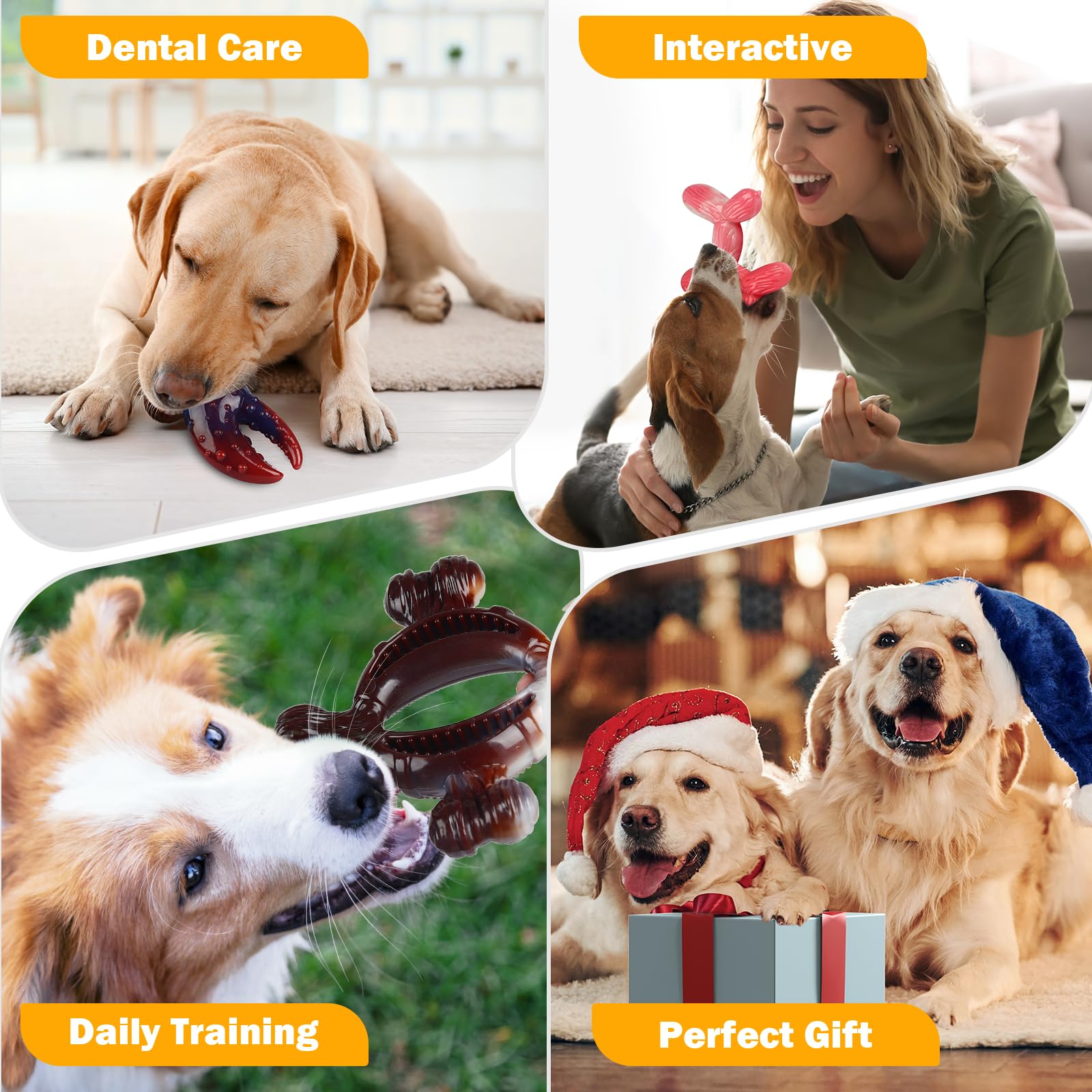 Indestructible Dog Chew Toys for Aggressive Chewers - 3-Pack Durable Nylon Dog Bones with 3 Flavors for Large & Medium Breeds | Perfect for Training, Teething & Playtime | Great Gift for Dogs